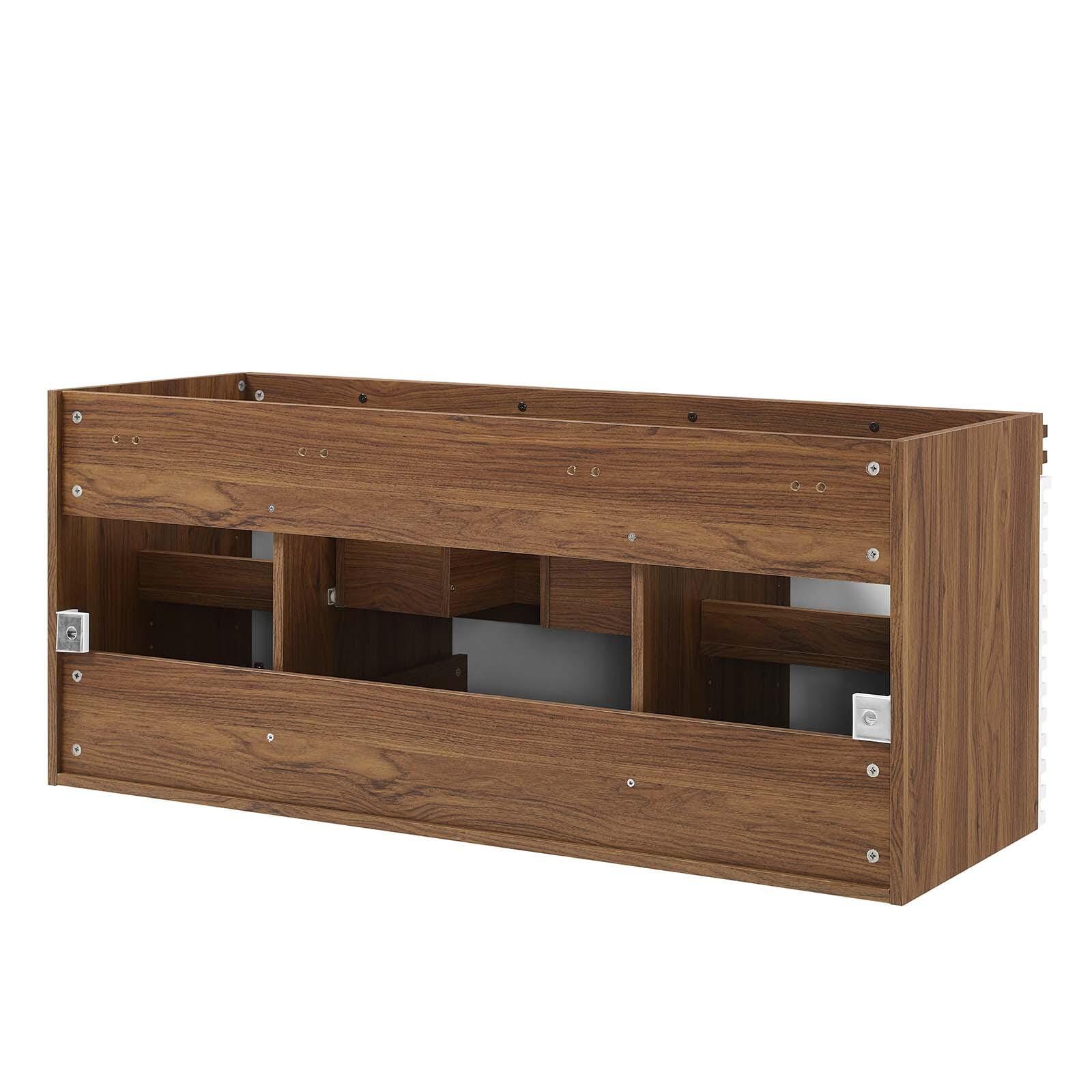 Modway Render 48" Wall-Mount Bathroom Vanity Cabinet, White/Walnut, large