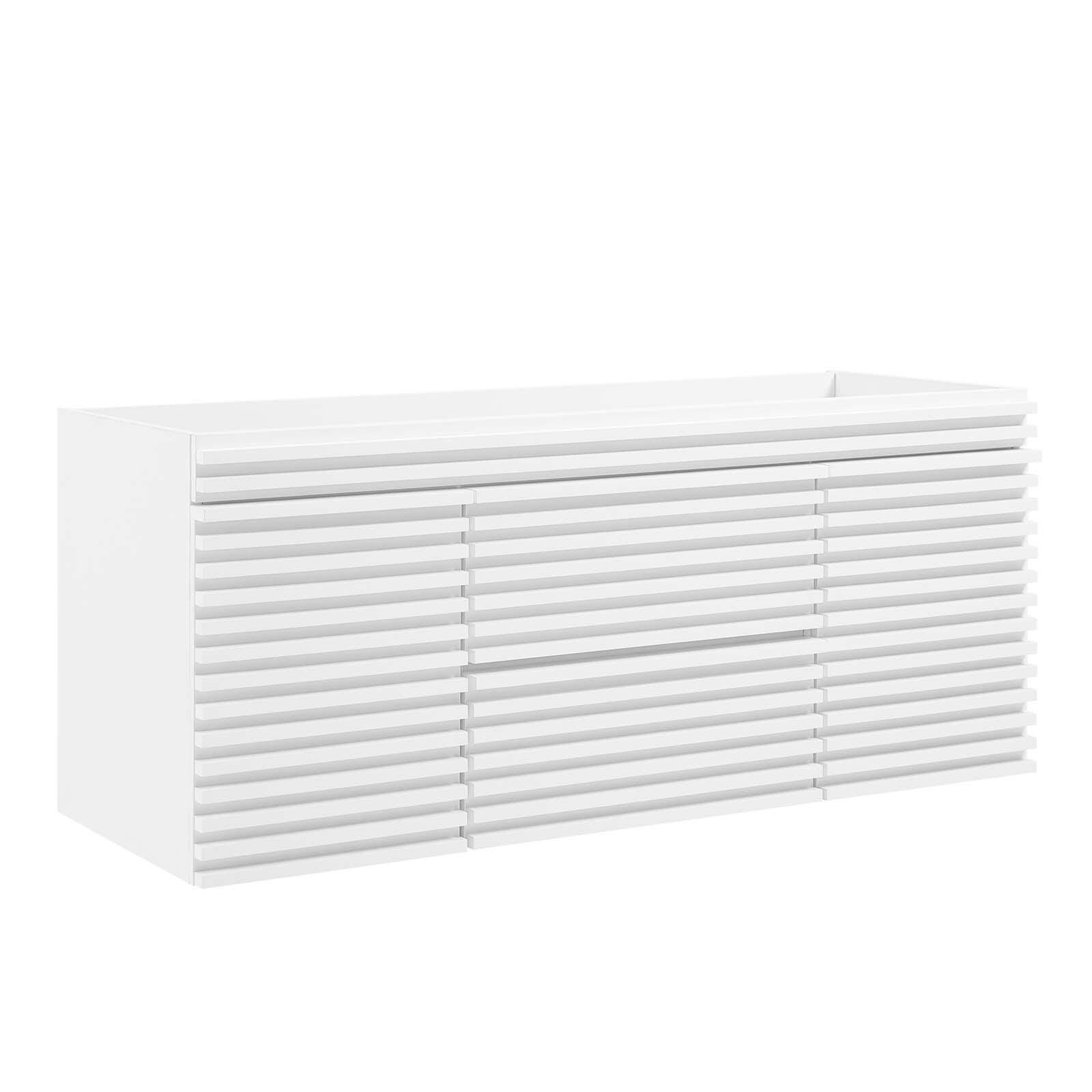 Render 48" Wall-Mount Bathroom Vanity Cabinet, White, large