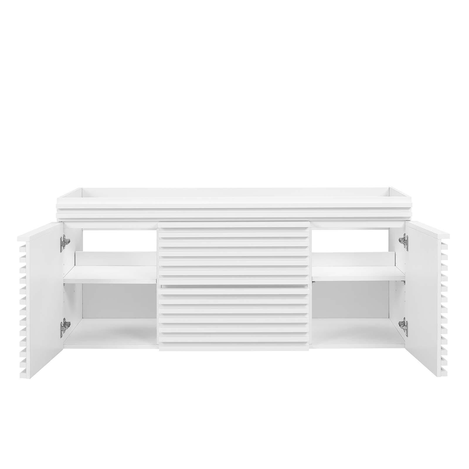 Modway Render 48" Wall-Mount Bathroom Vanity Cabinet, White, large
