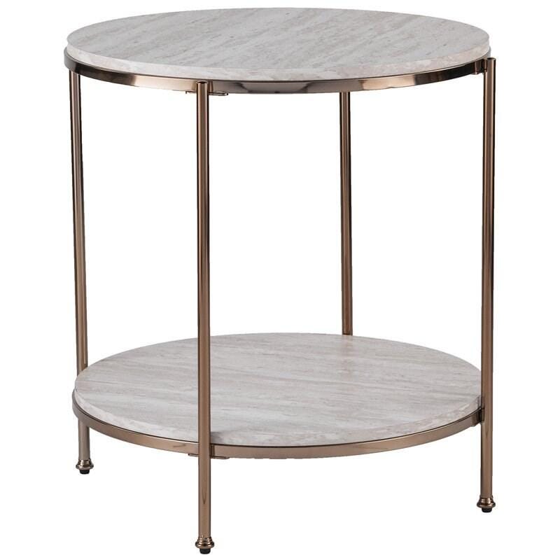 Southern Enterprises Furniture Longino Round End Table