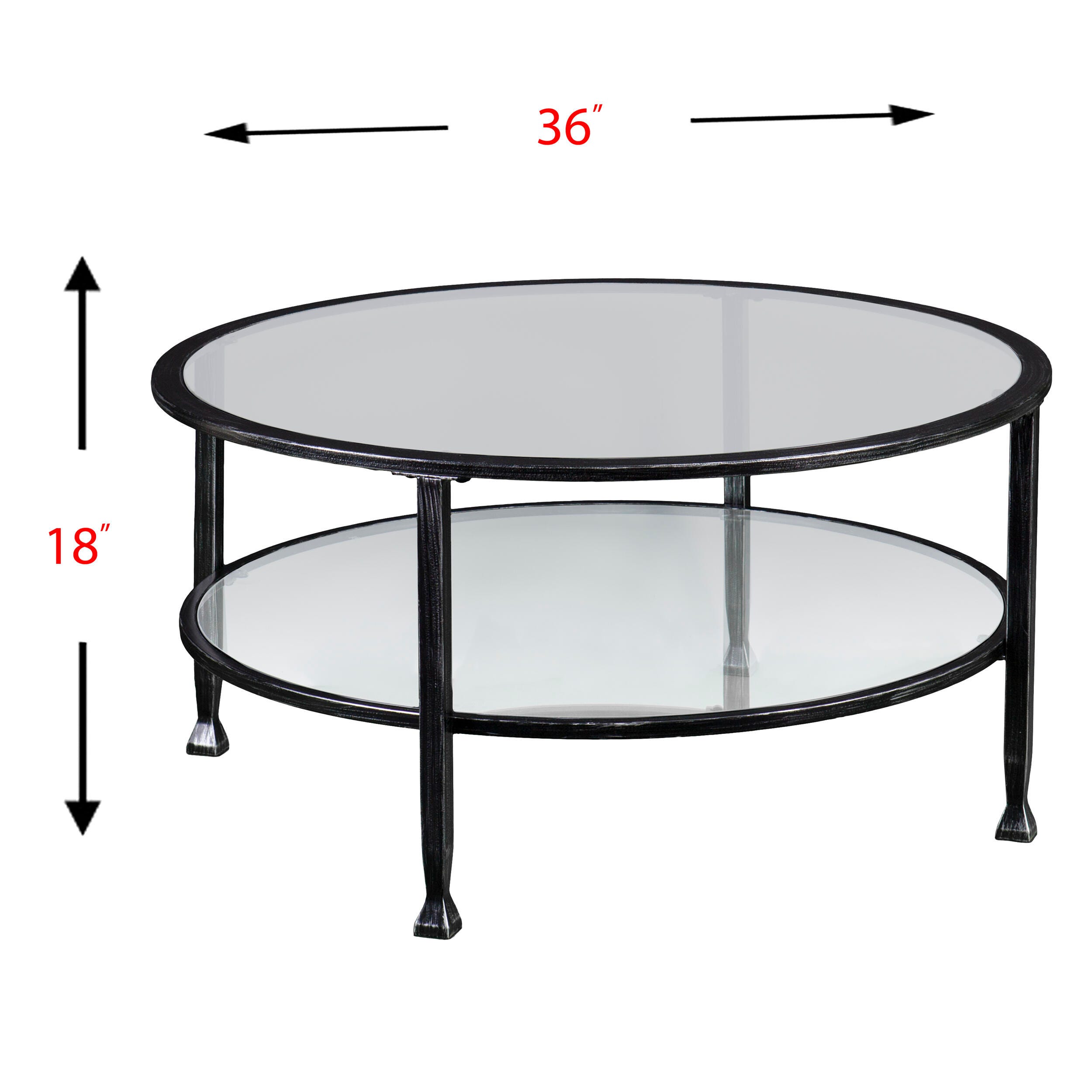 SEI Furniture Renfro Round Cocktail Table, Black, large