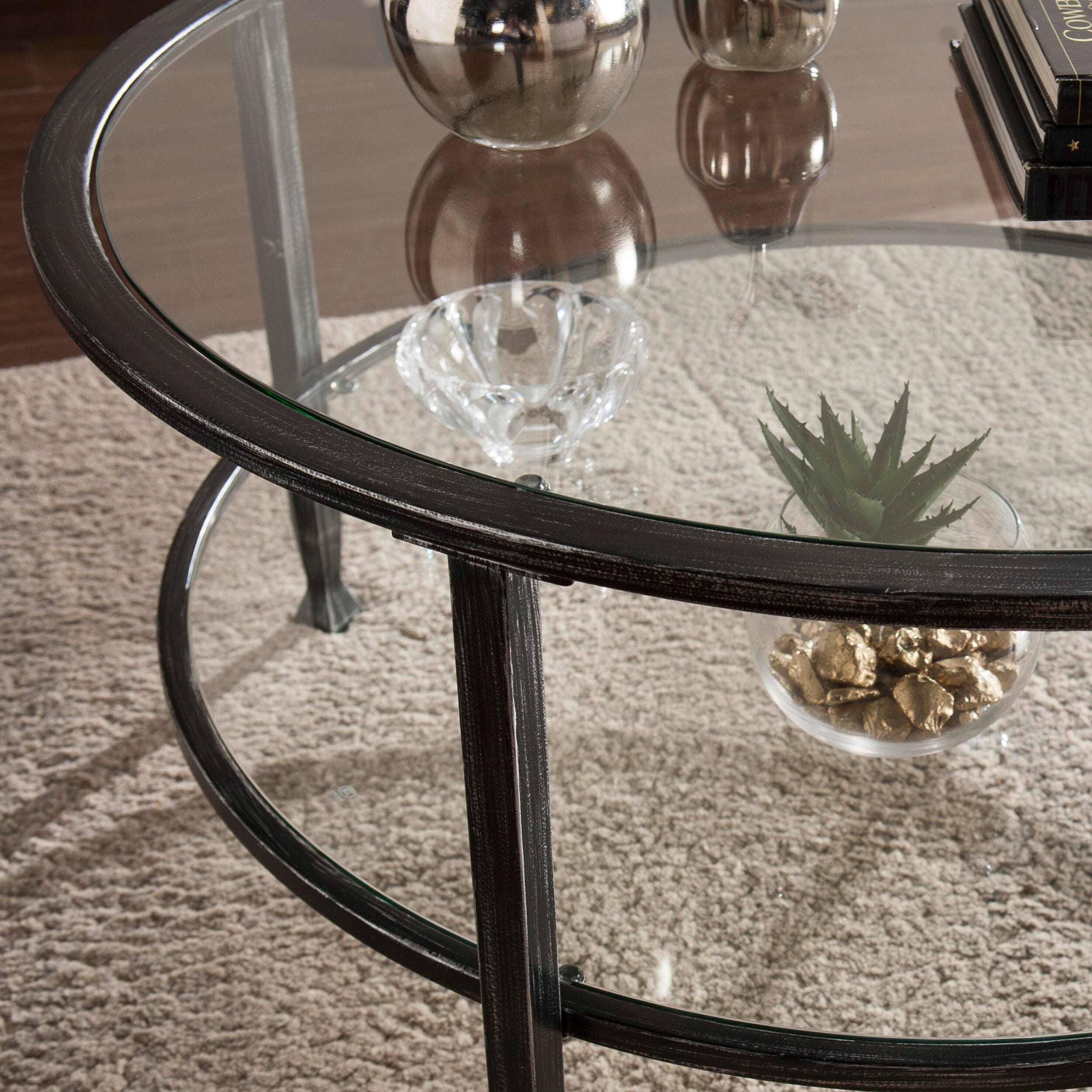 SEI Furniture Renfro Round Cocktail Table, Black, large