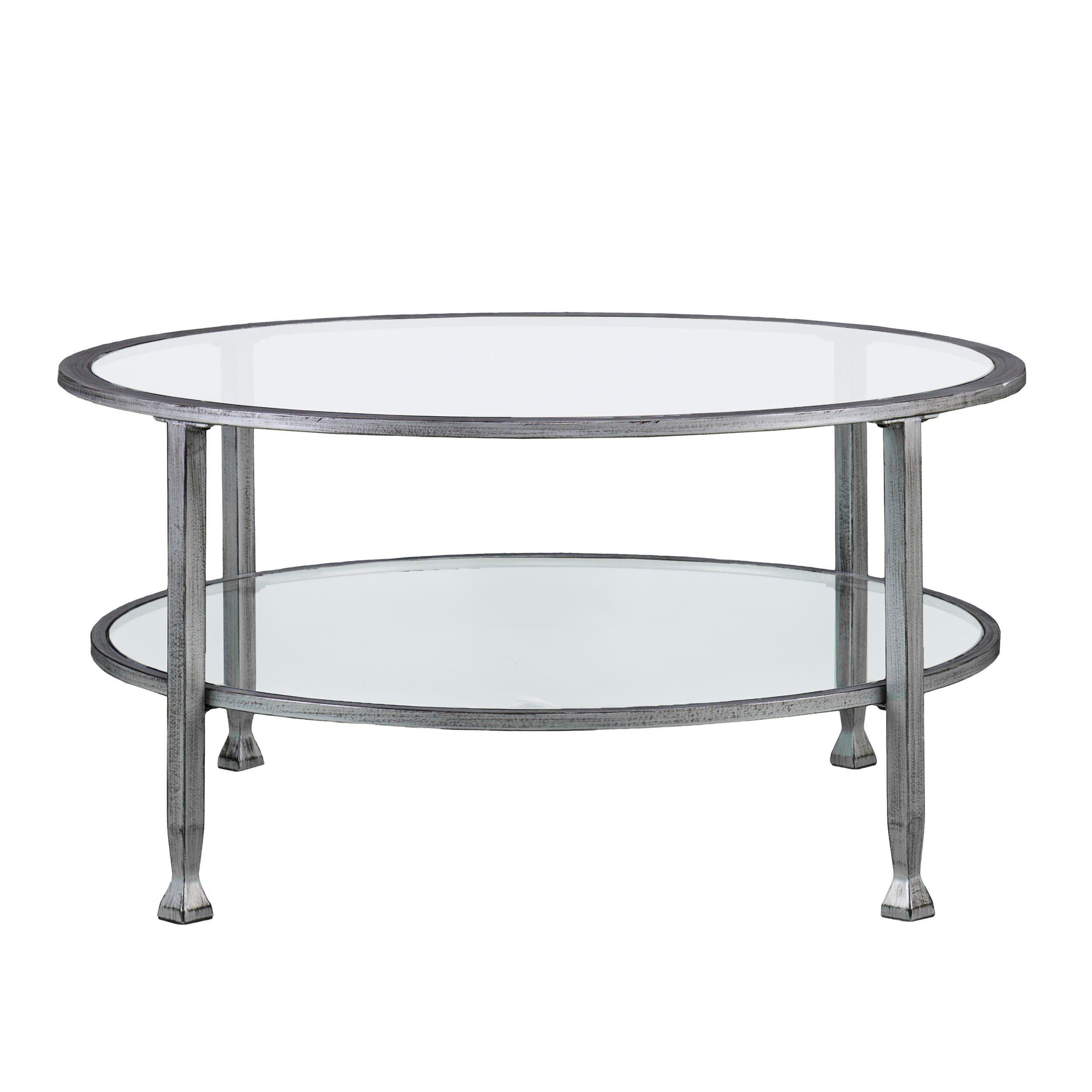SEI Furniture Renfro Round Cocktail Table, Silver, large
