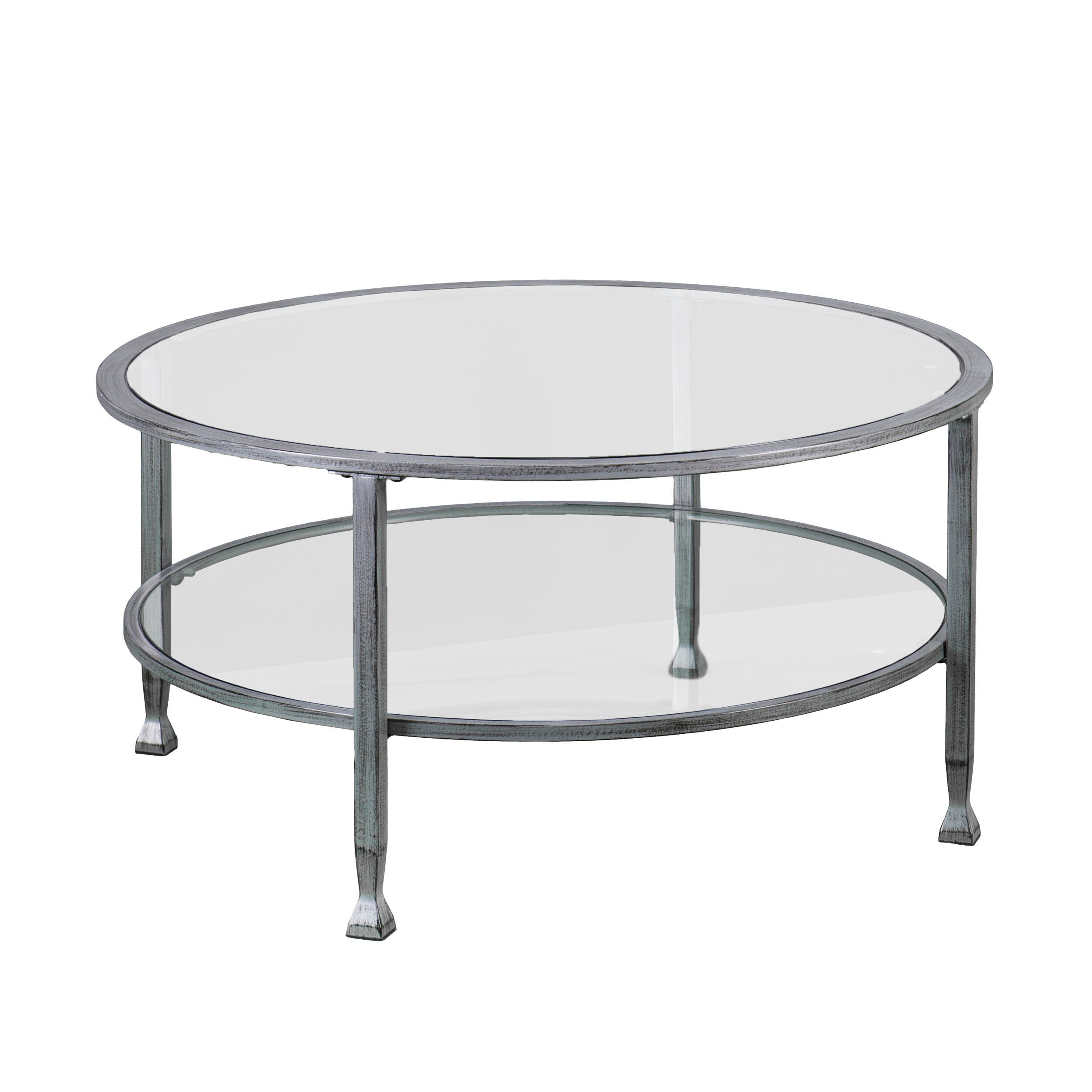 SEI Furniture Renfro Round Cocktail Table, Silver, large