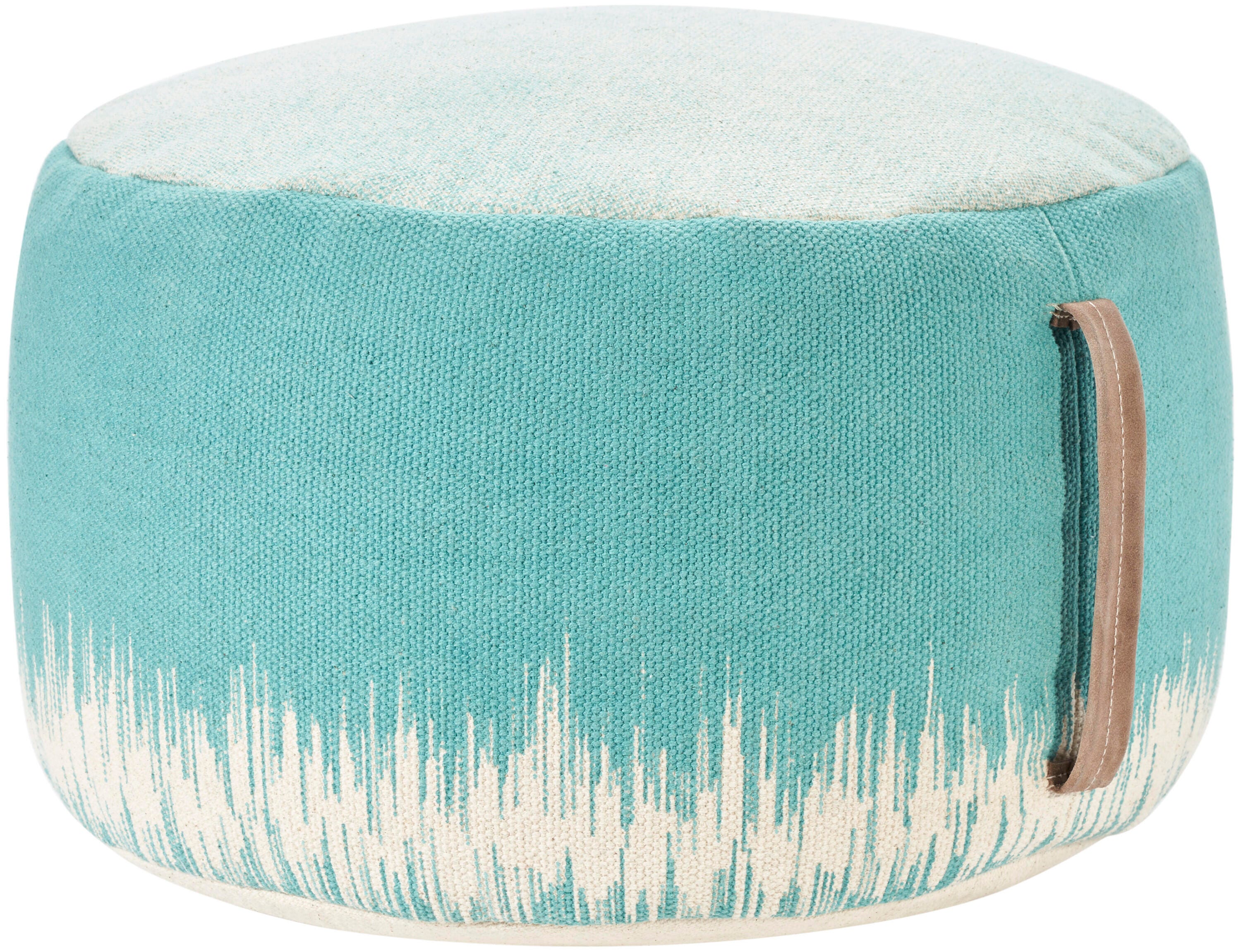 Mina Victory Life Styles Stonewash Drum Pouf, , large