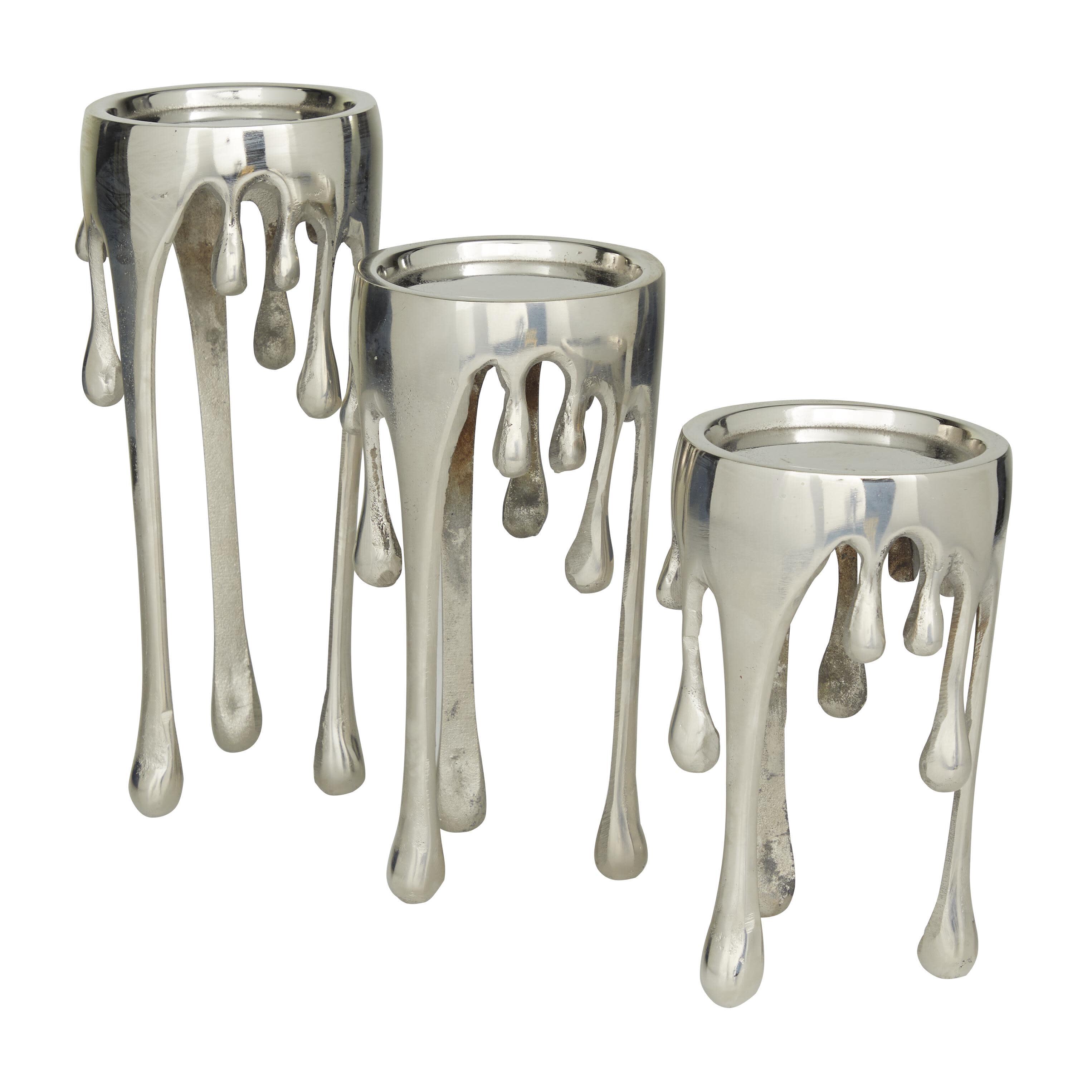 CosmoLiving by Cosmopolitan Decorative Melting Drip Candle Holder Set, , large