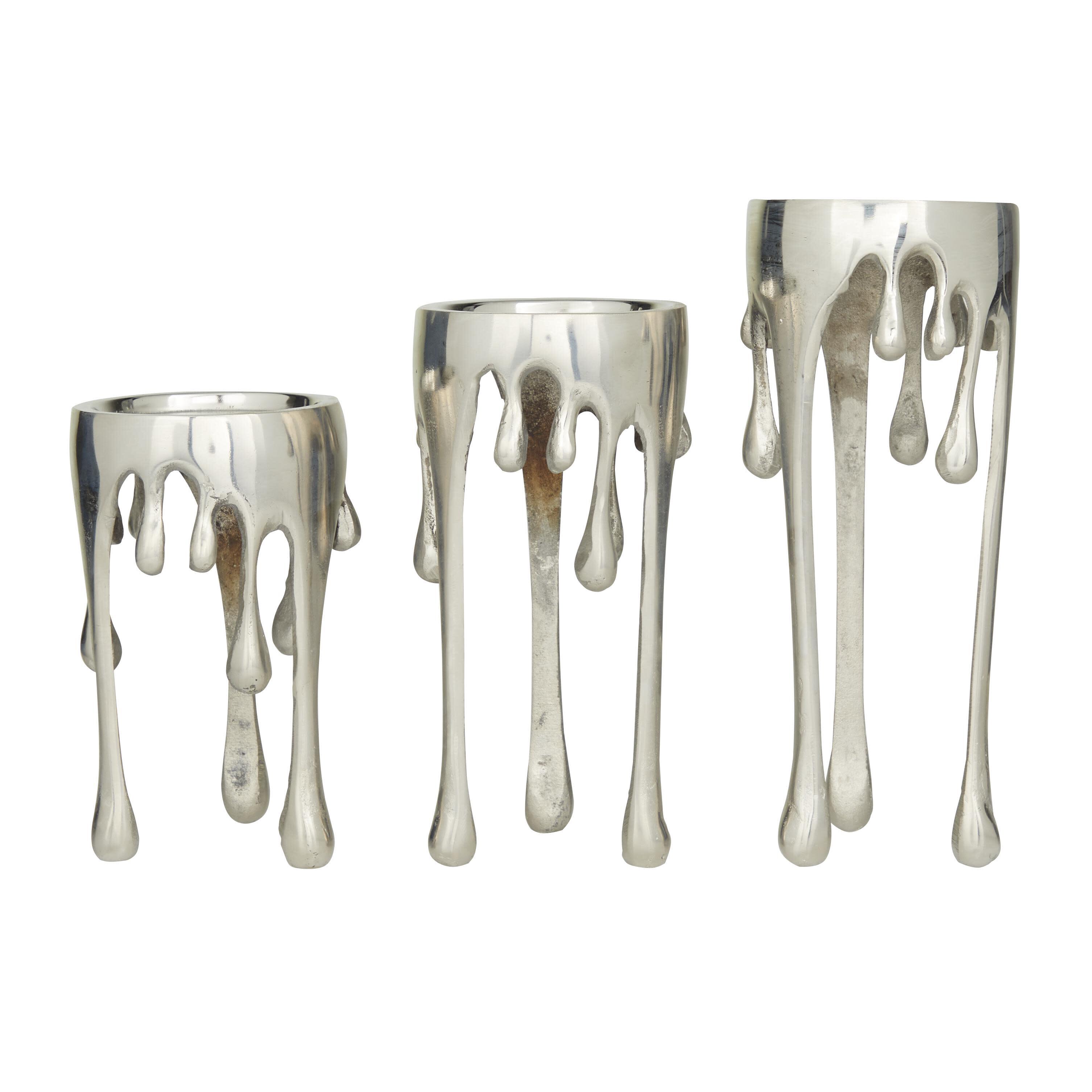 CosmoLiving by Cosmopolitan Decorative Melting Drip Candle Holder Set, , large