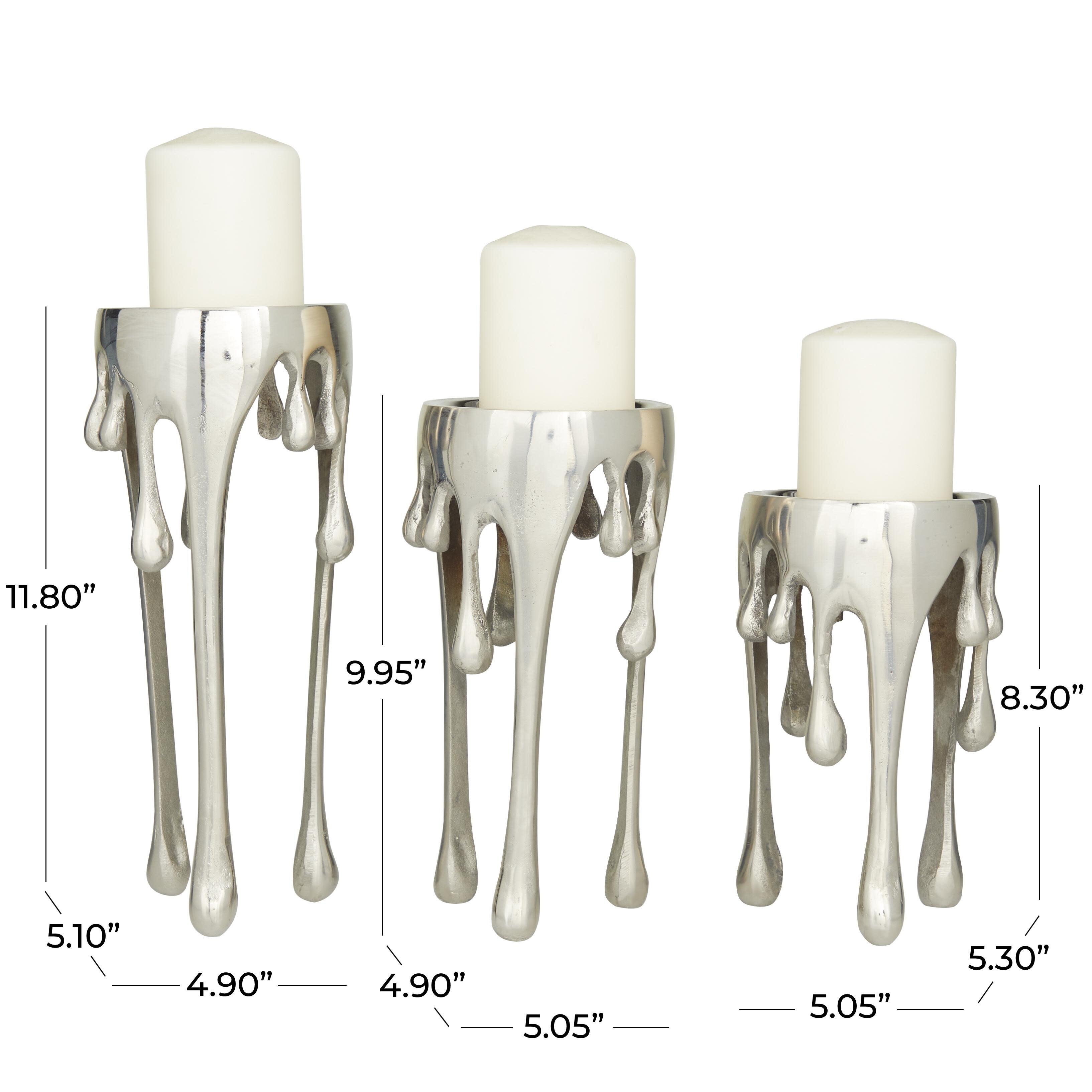 CosmoLiving by Cosmopolitan Decorative Melting Drip Candle Holder Set, , large