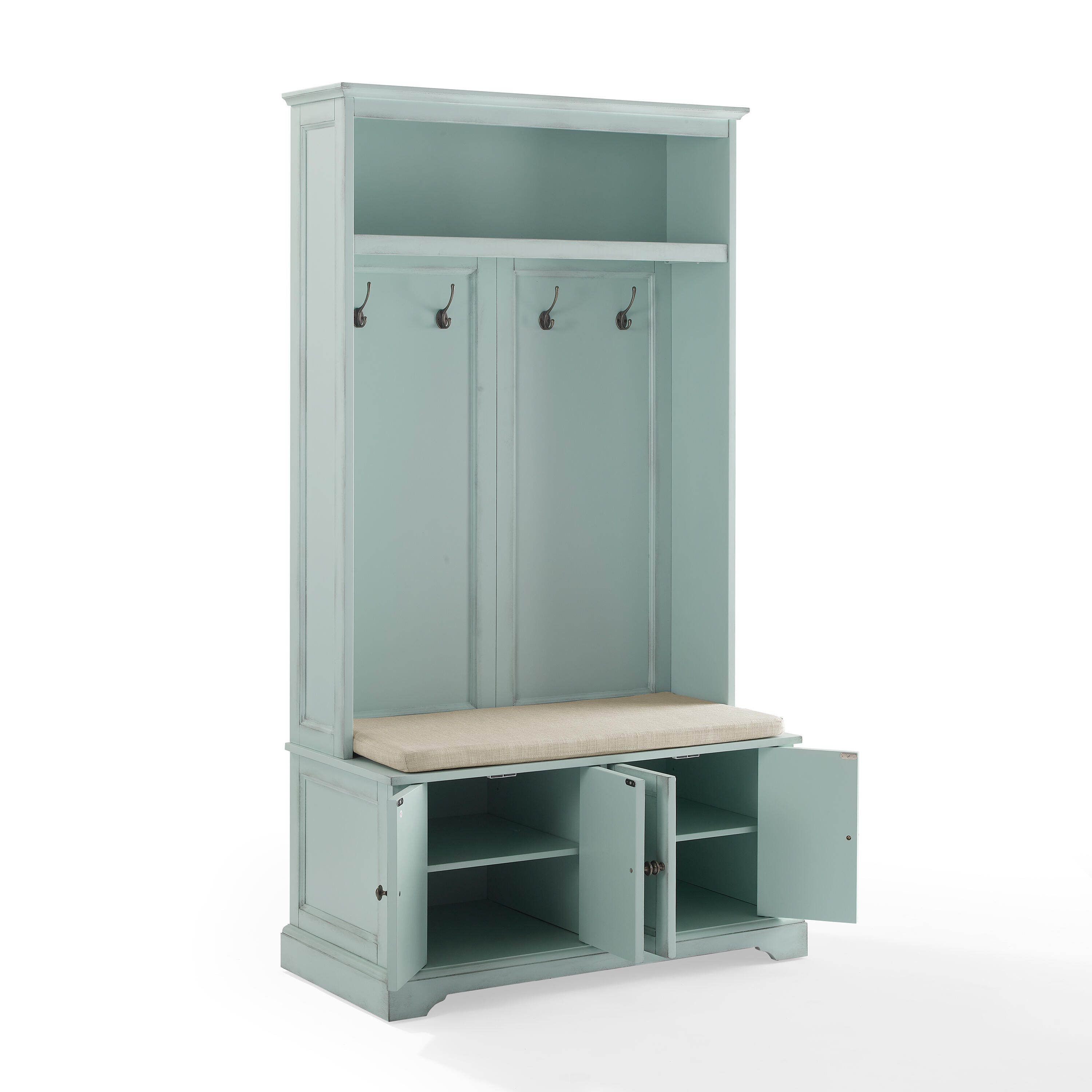Crosley Holbrook Hall Tree, Seafoam Blue, large