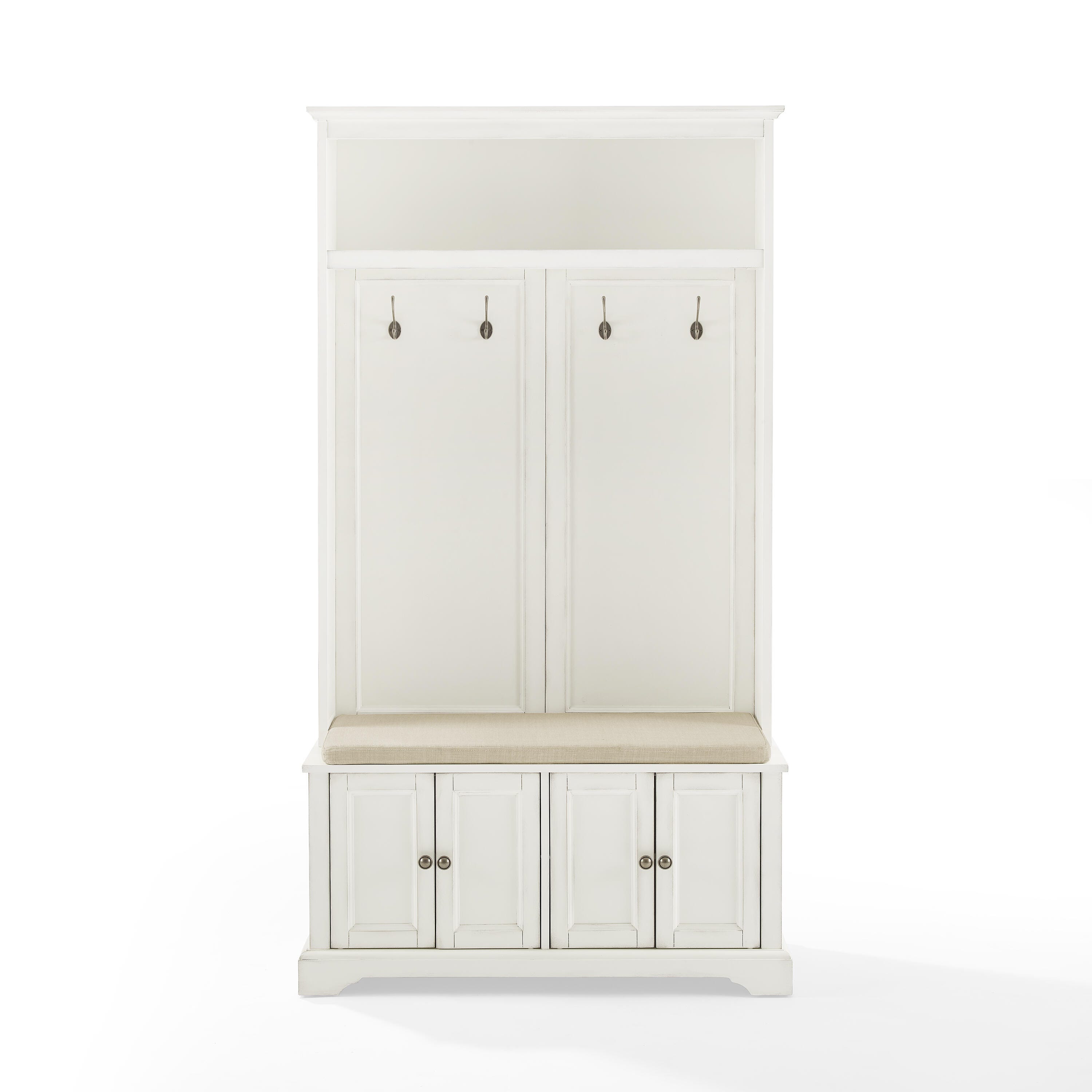 Crosley Holbrook Hall Tree, Distressed White, large