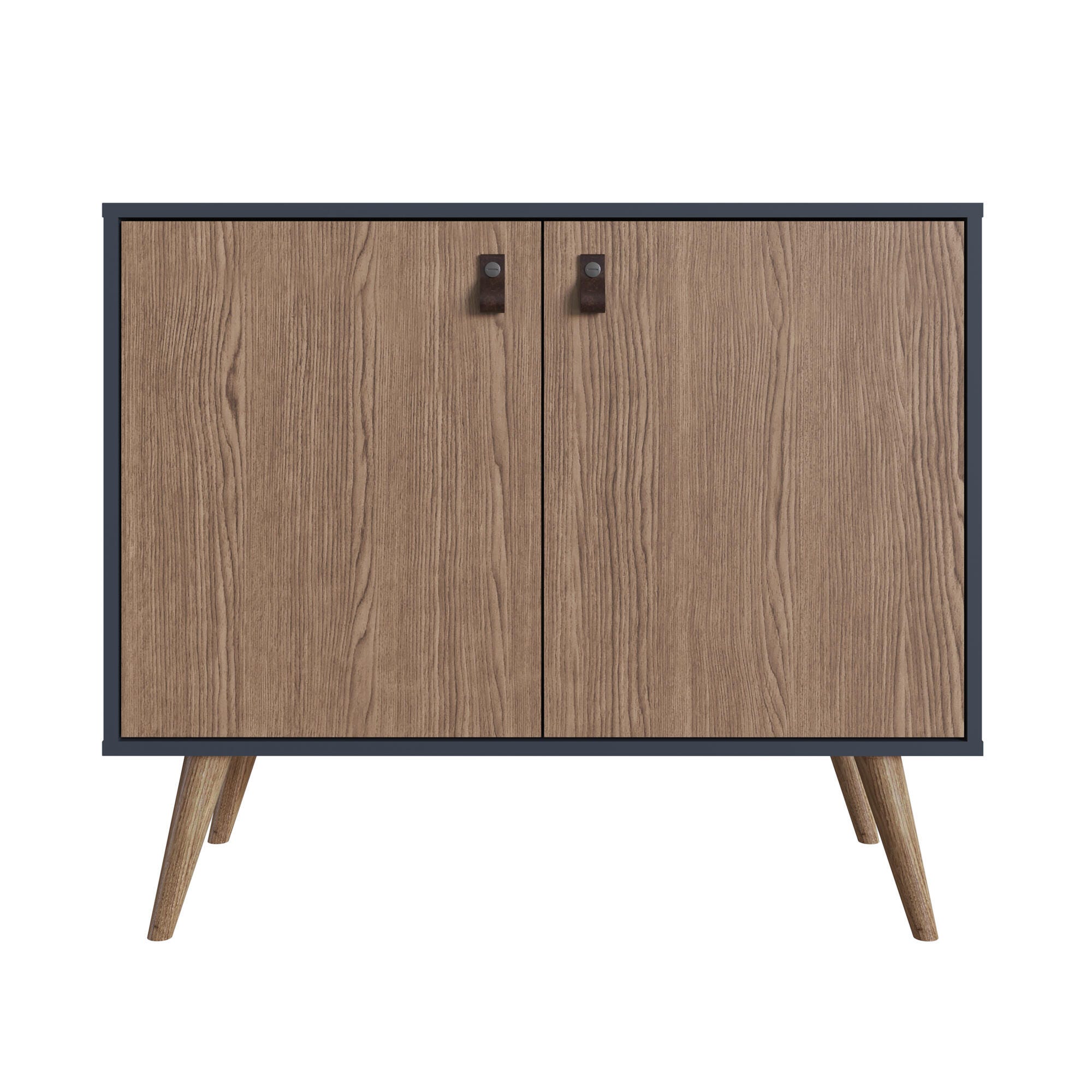Manhattan Comfort Amber 32.8" 2 Shelves Accent Cabinet, Blue/Natural, large