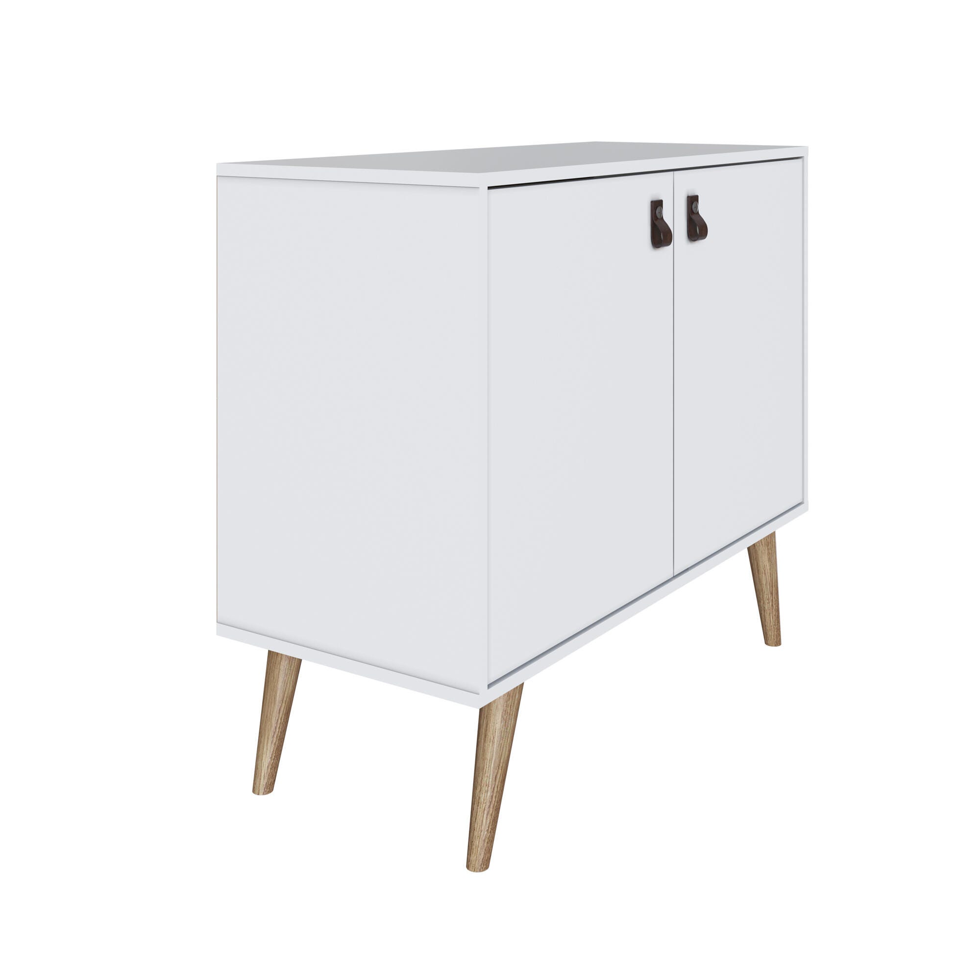 Manhattan Comfort Amber 32.8" 2 Shelves Accent Cabinet, White, large