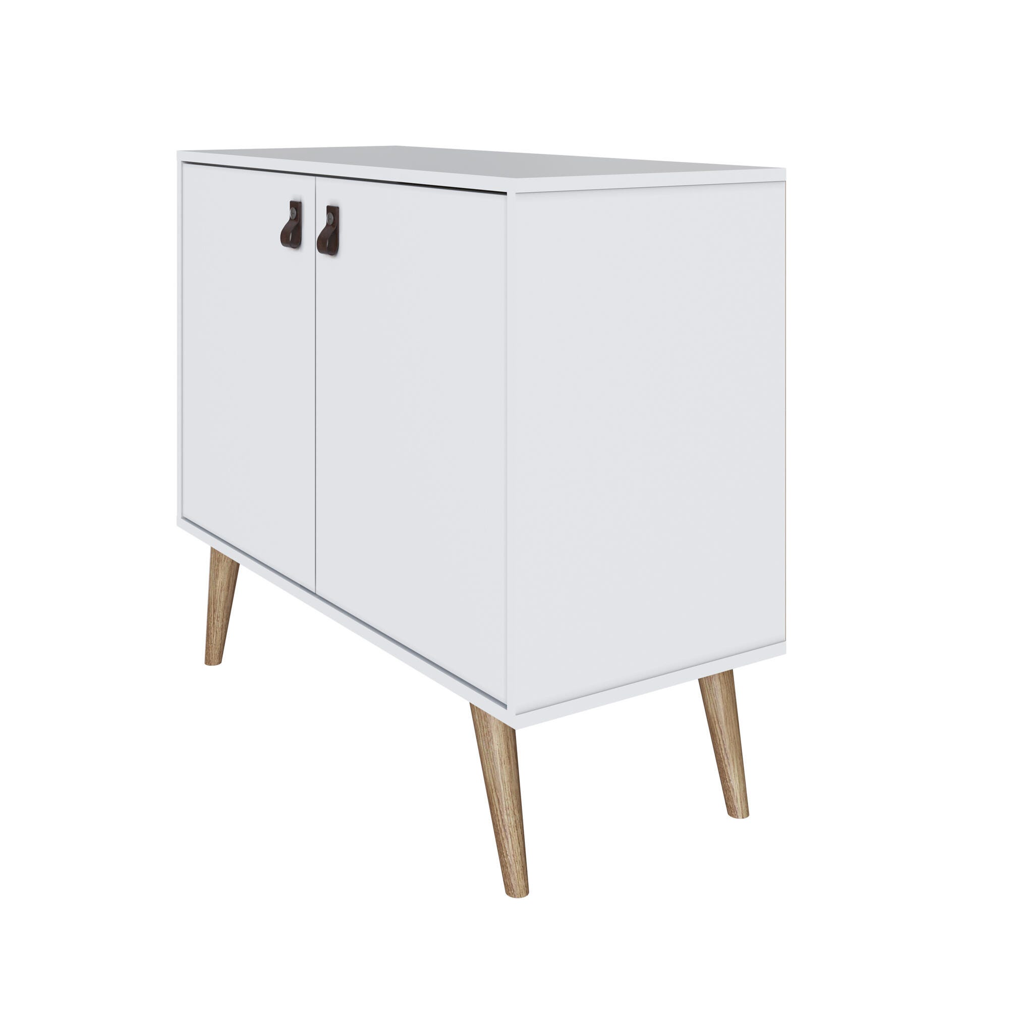 Manhattan Comfort Amber 32.8" 2 Shelves Accent Cabinet, White, large