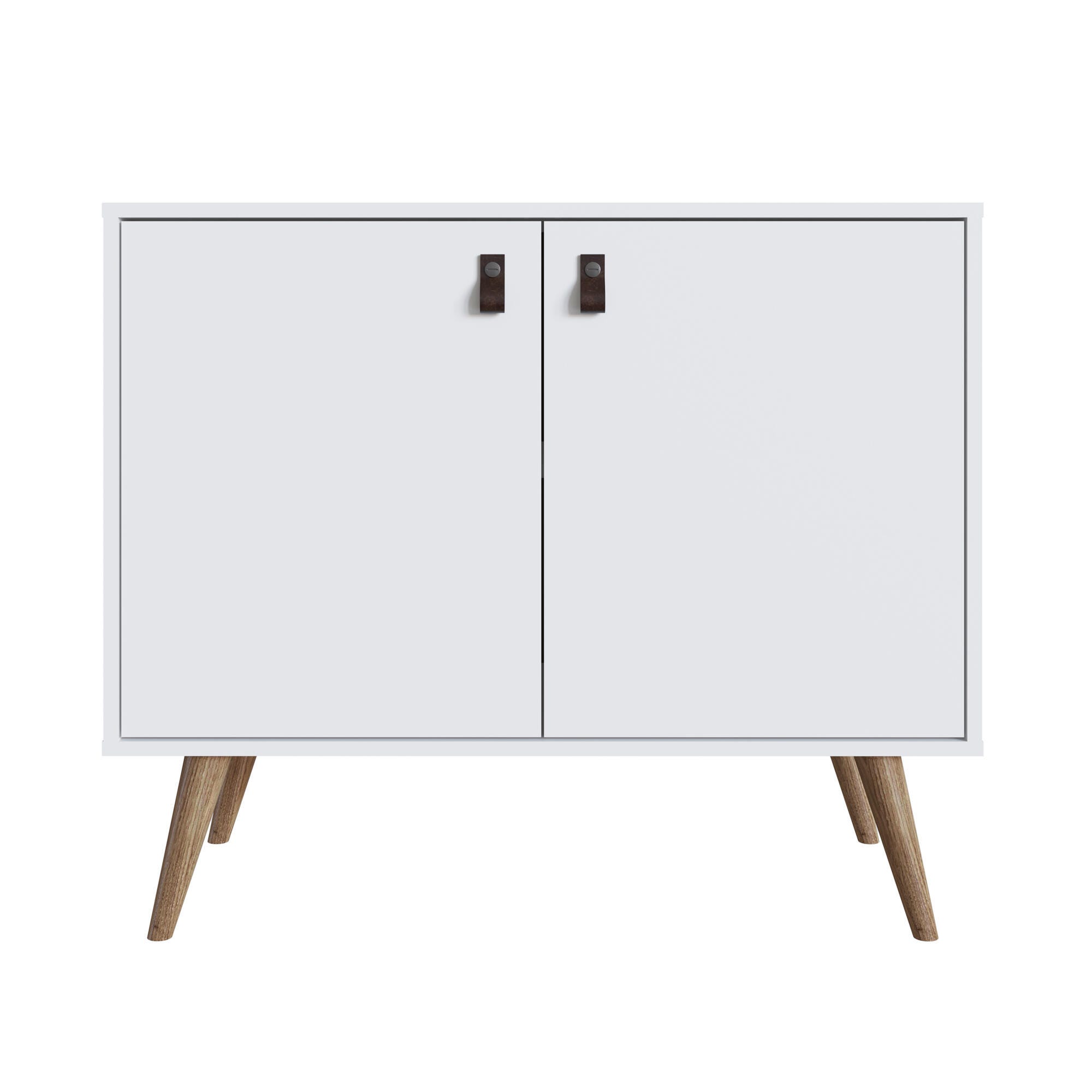 Manhattan Comfort Amber 32.8" 2 Shelves Accent Cabinet, White, large