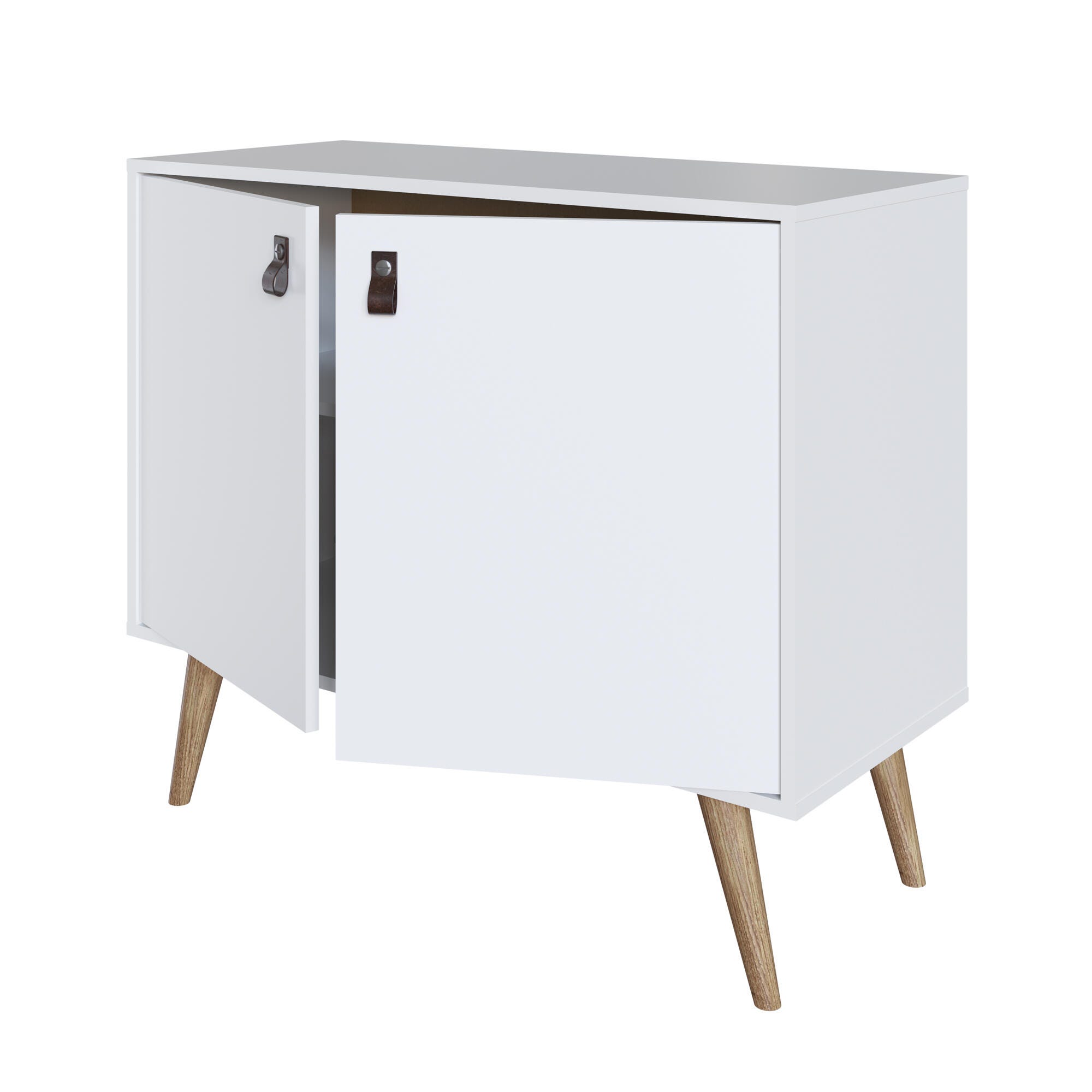 Manhattan Comfort Amber 32.8" 2 Shelves Accent Cabinet, White, large
