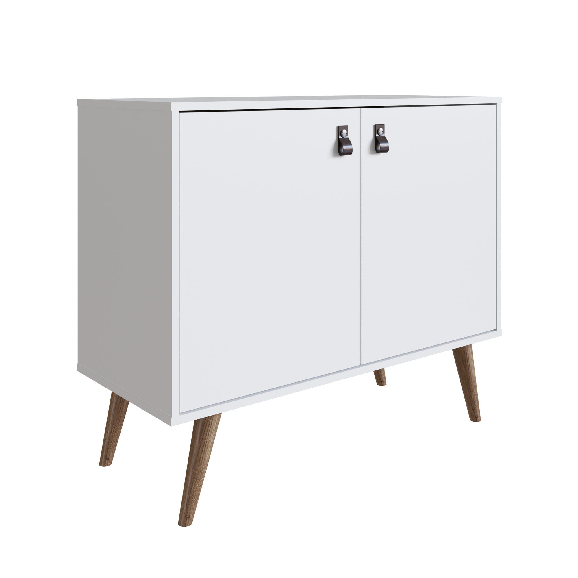 Manhattan Comfort Amber 32.8" 2 Shelves Accent Cabinet, White, large