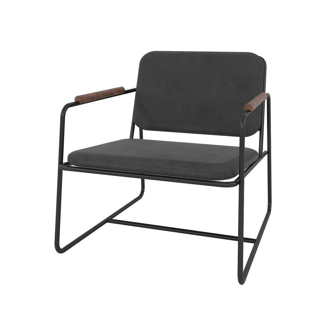 Manhattan Comfort Whythe Accent Chair, Black, large