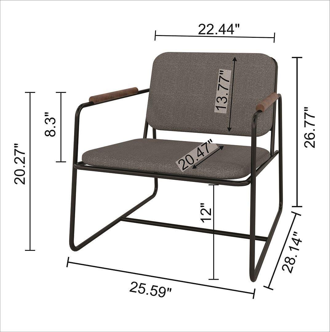 Manhattan Comfort Whythe Accent Chair, Black, large