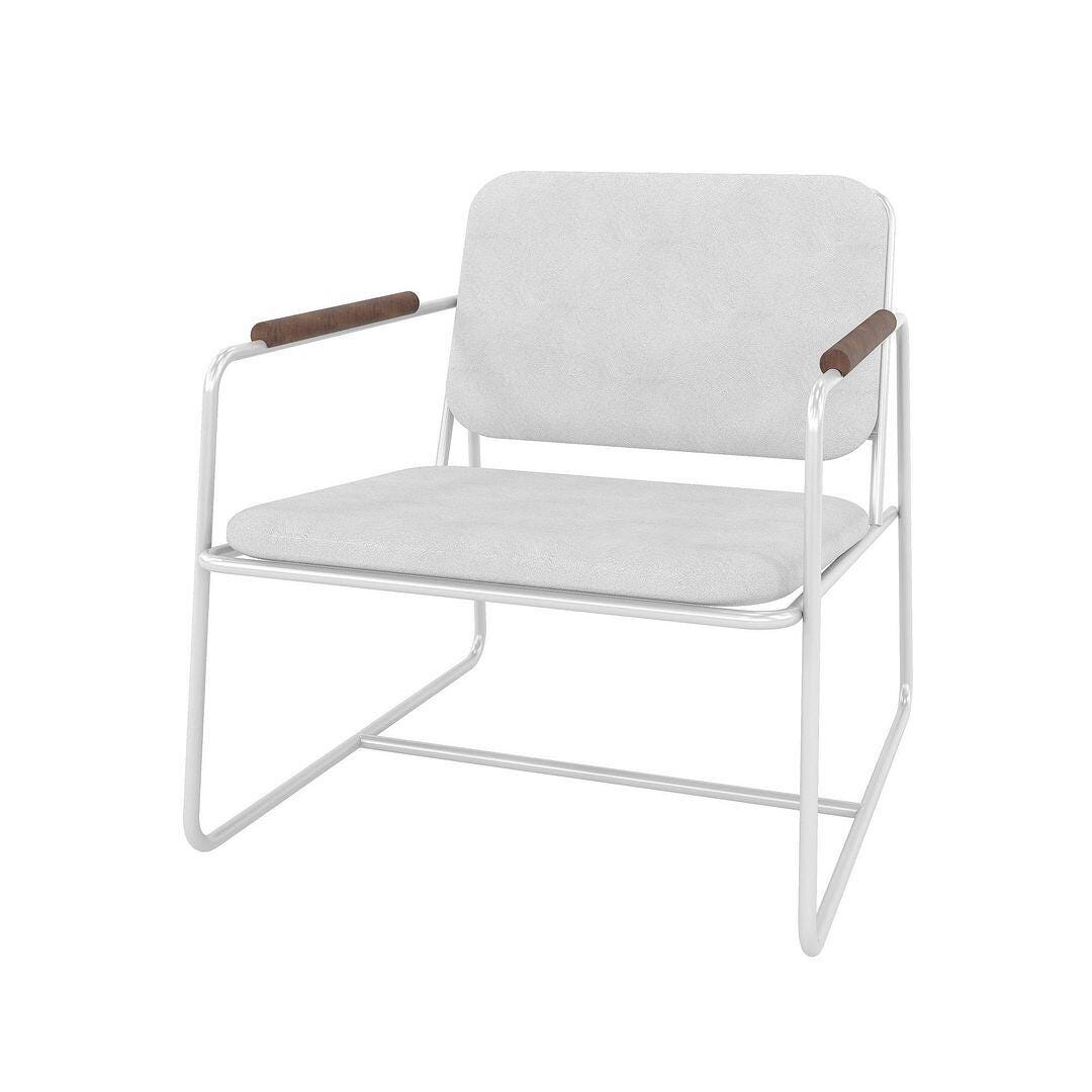 Manhattan Comfort Whythe Accent Chair, White, large