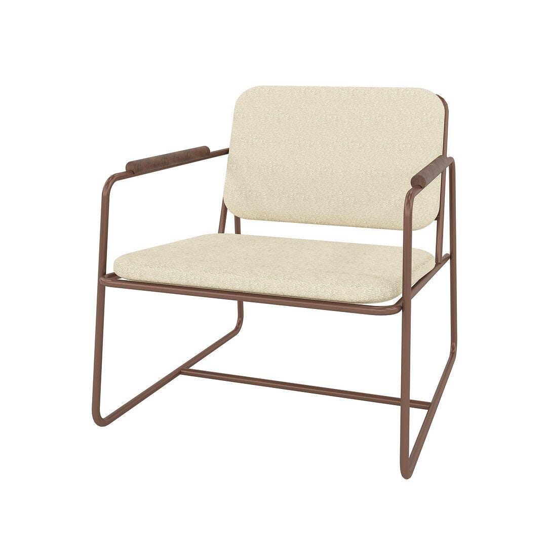 Manhattan Comfort Whythe Accent Chair, Linen/Corten, large