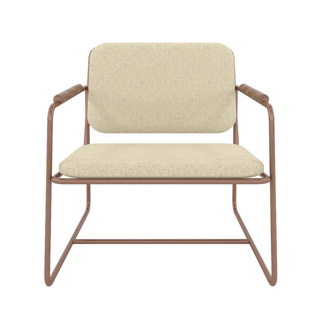 Manhattan Comfort Whythe Accent Chair, Linen/Corten, large