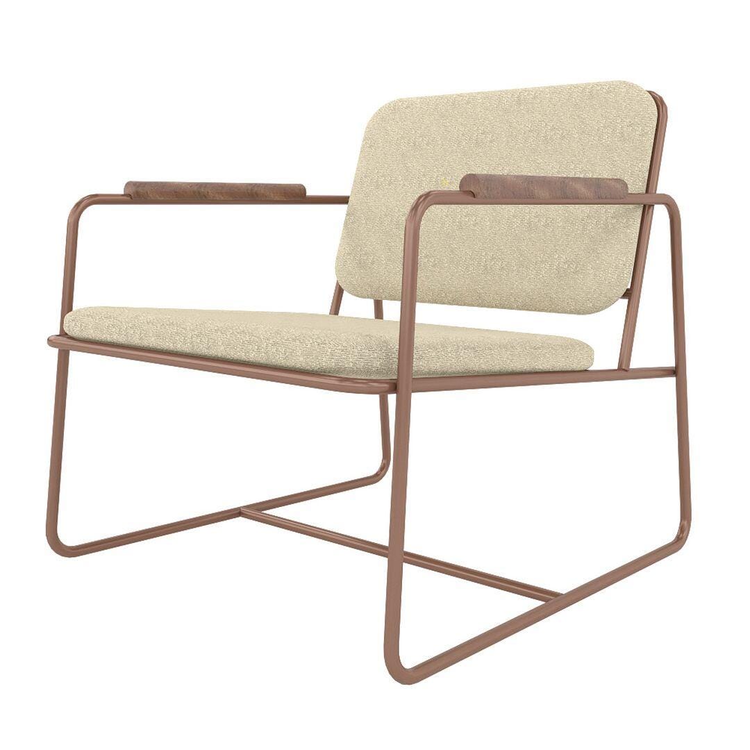 Manhattan Comfort Whythe Accent Chair, Linen/Corten, large