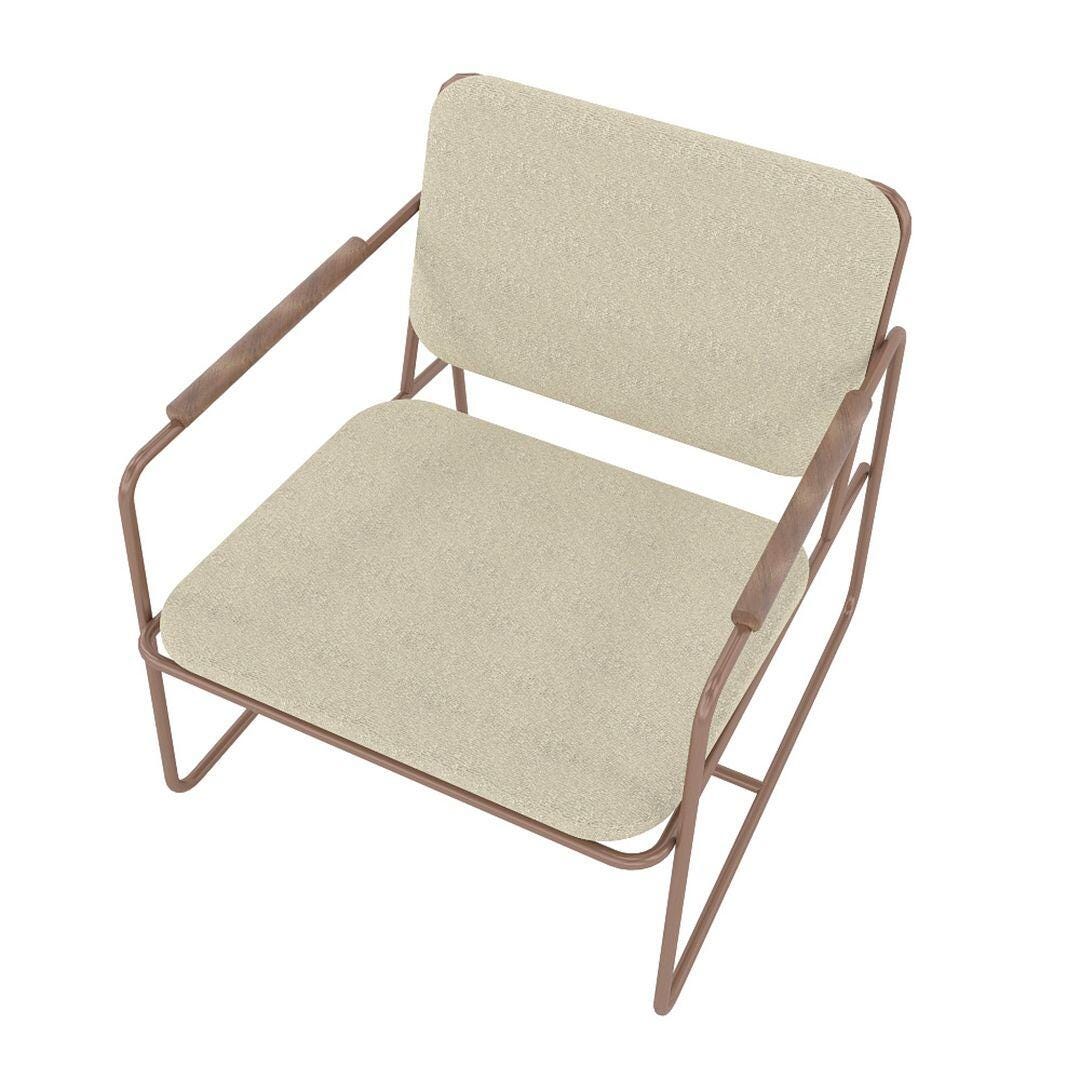 Manhattan Comfort Whythe Accent Chair, Linen/Corten, large