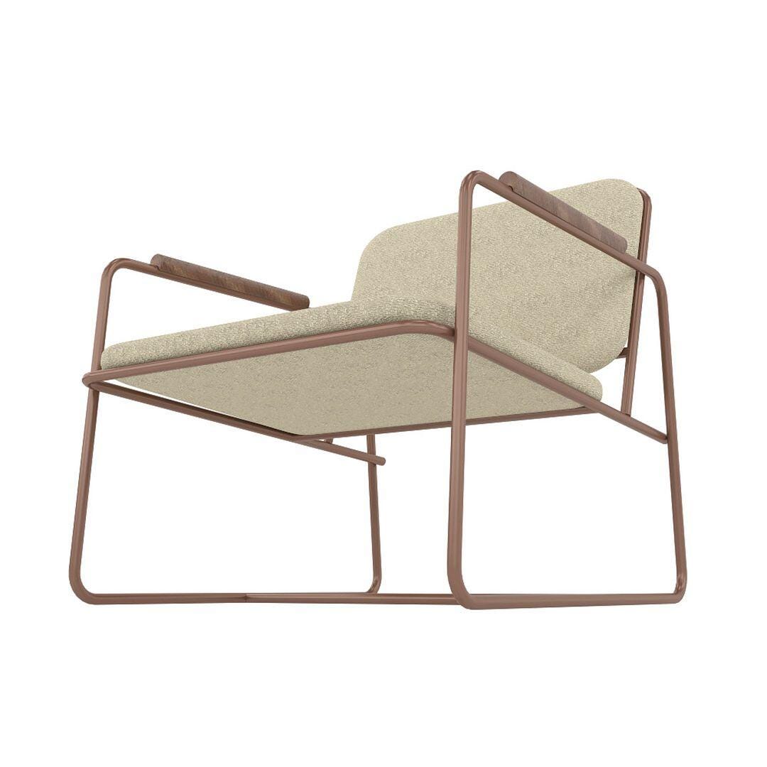 Manhattan Comfort Whythe Accent Chair, Linen/Corten, large