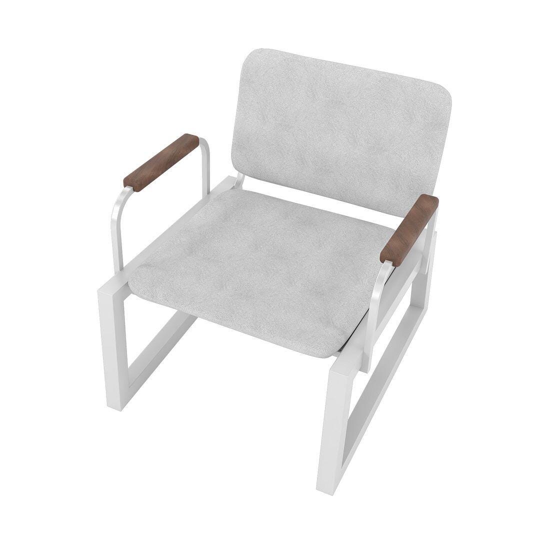 Manhattan Comfort Whythe Accent Chair, White, large