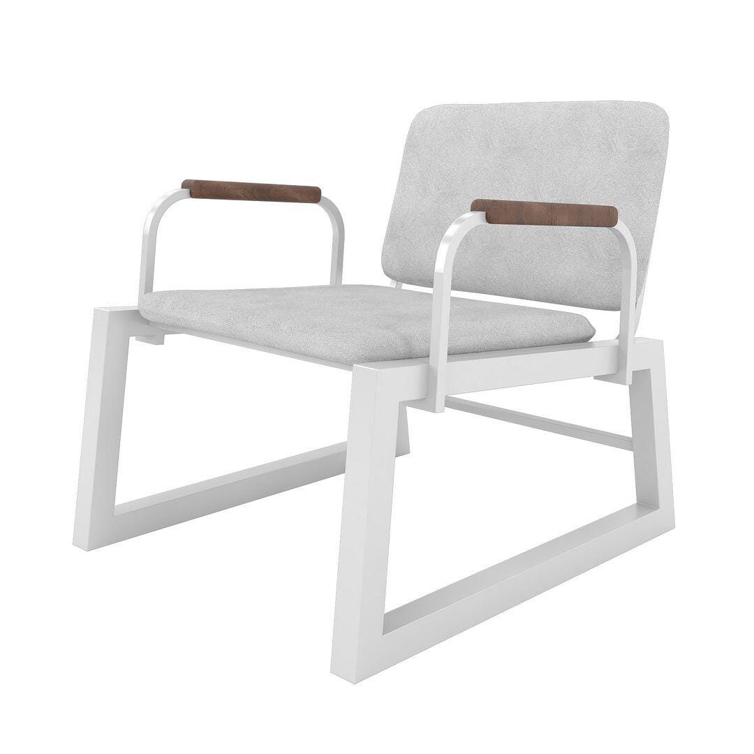 Manhattan Comfort Whythe Accent Chair, White, large