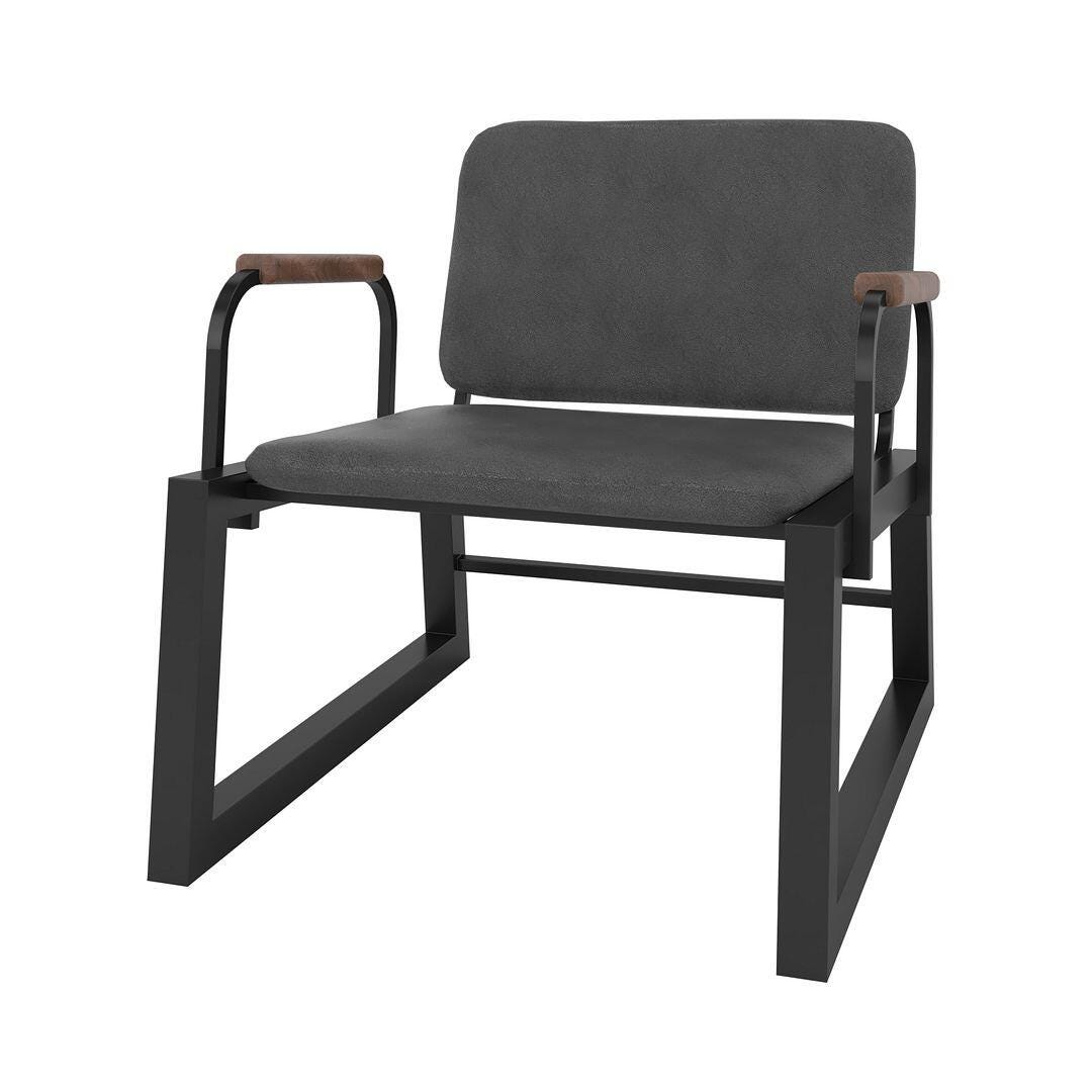 Manhattan Comfort Whythe Accent Chair, Black, large