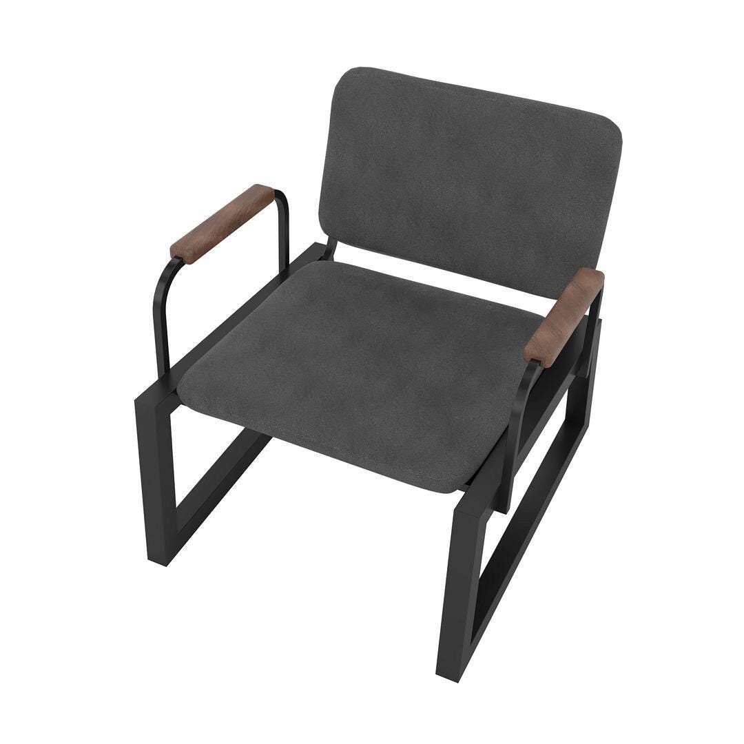 Manhattan Comfort Whythe Accent Chair, Black, large