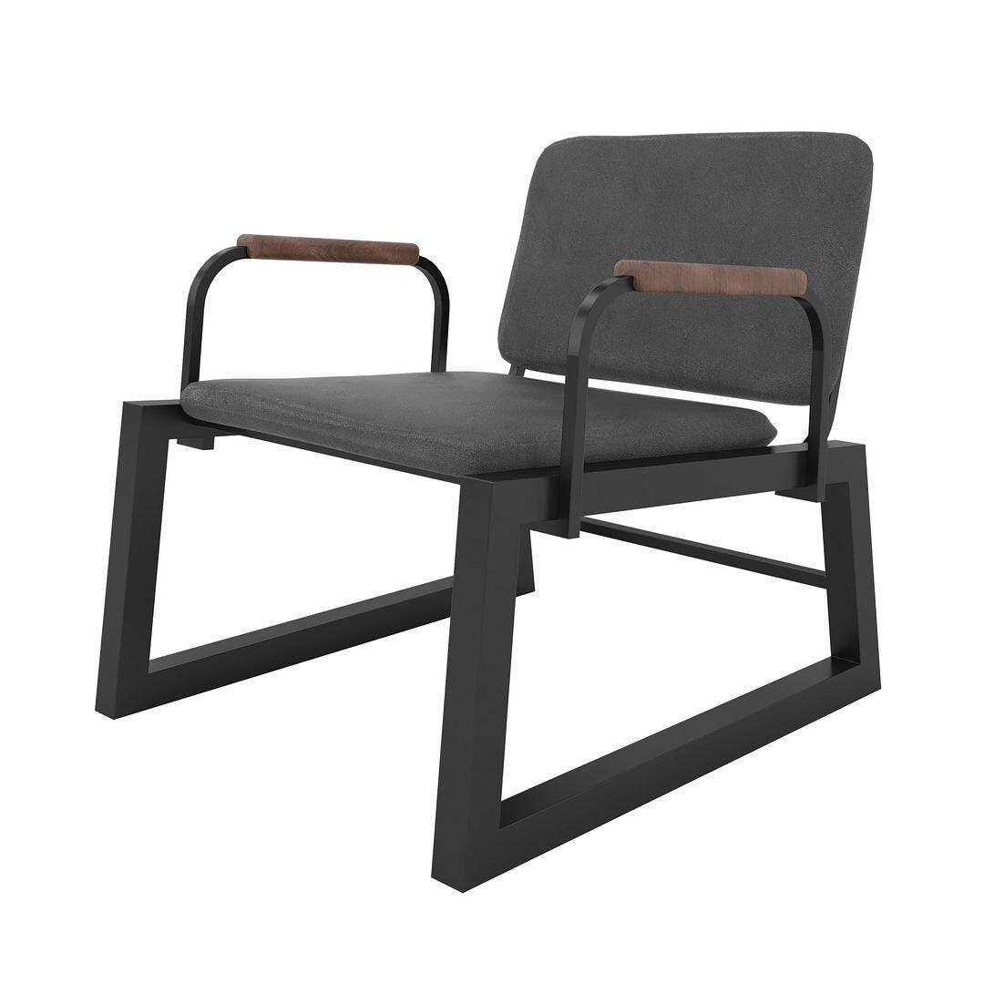 Manhattan Comfort Whythe Accent Chair, Black, large