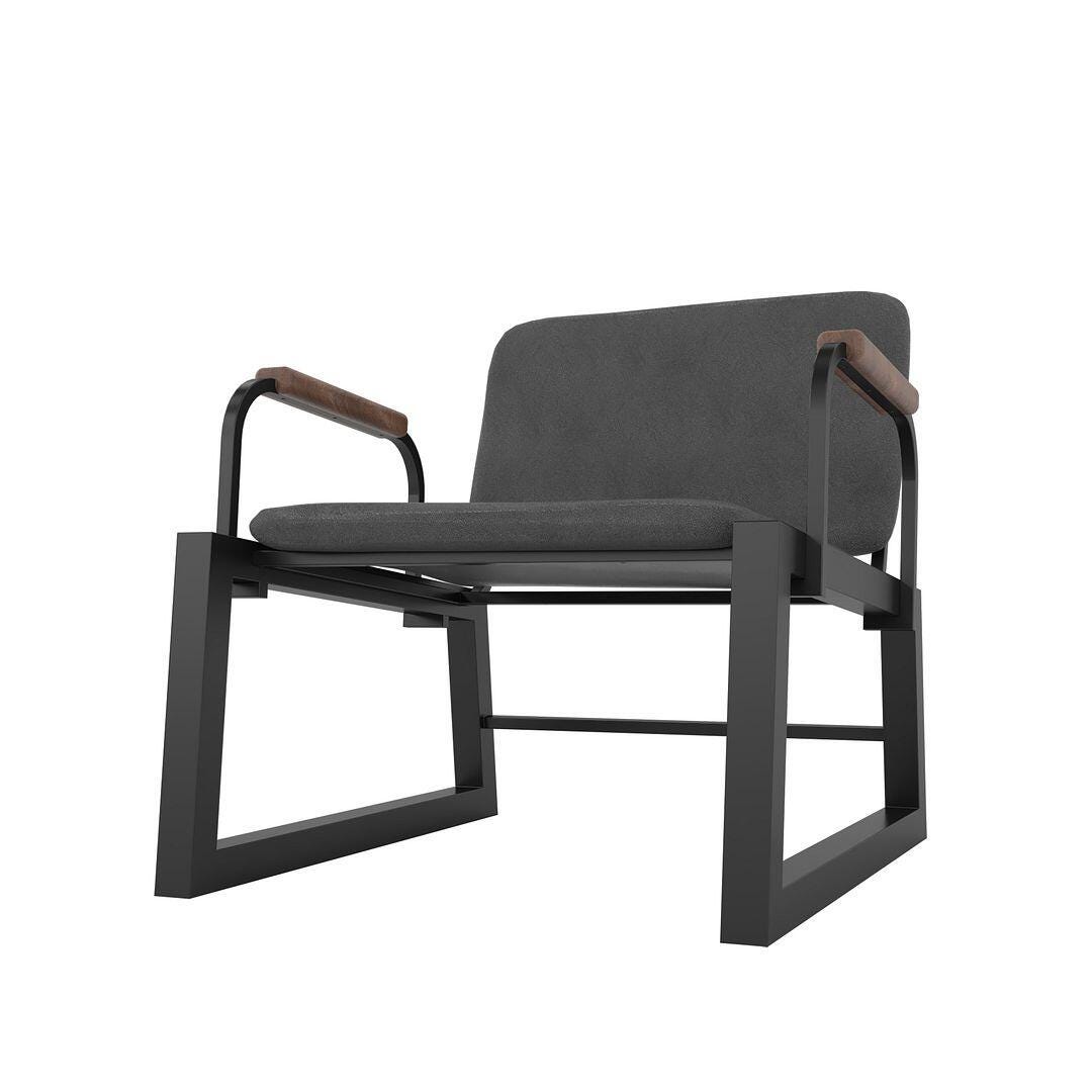 Manhattan Comfort Whythe Accent Chair, Black, large