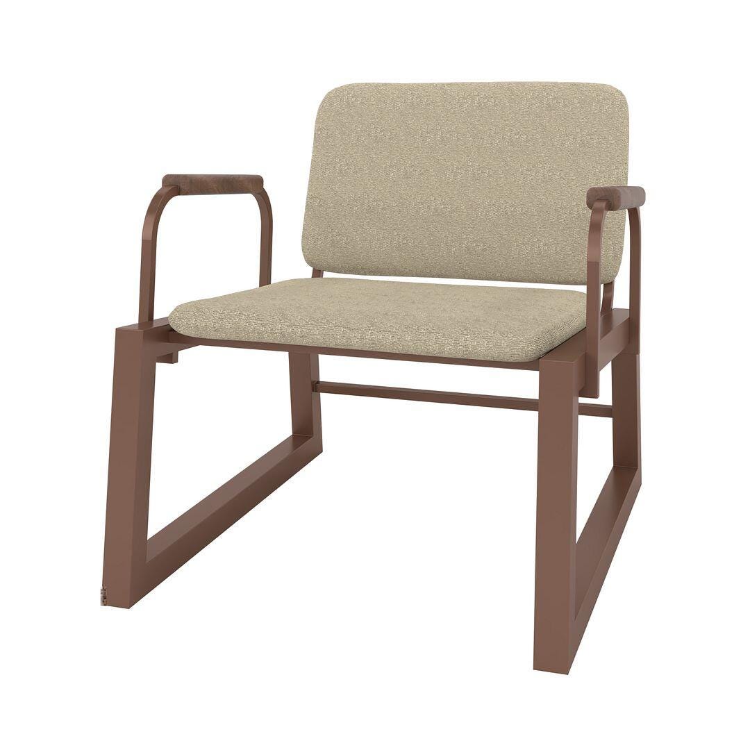 Manhattan Comfort Whythe Accent Chair, Linen/Corten, large
