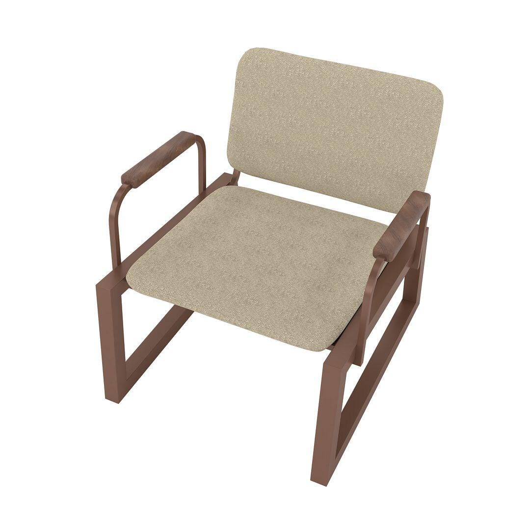 Manhattan Comfort Whythe Accent Chair, Linen/Corten, large
