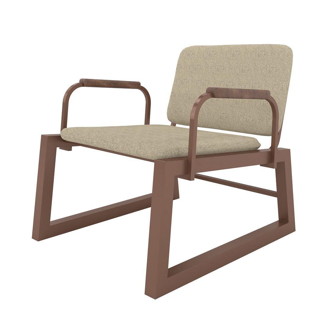 Manhattan Comfort Whythe Accent Chair, Linen/Corten, large