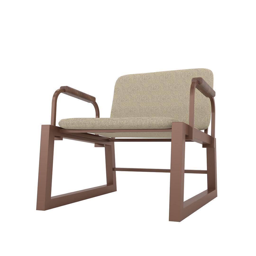 Manhattan Comfort Whythe Accent Chair, Linen/Corten, large