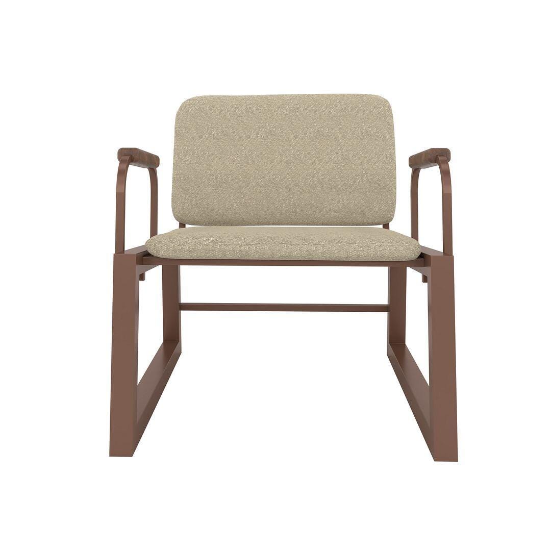 Manhattan Comfort Whythe Accent Chair, Linen/Corten, large