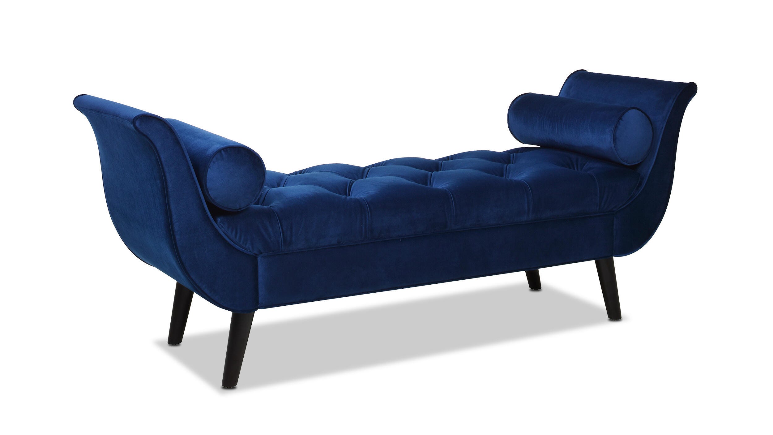 Jennifer Taylor Home Alma Tufted Flared Arm Entryway Bench, Navy Blue, large