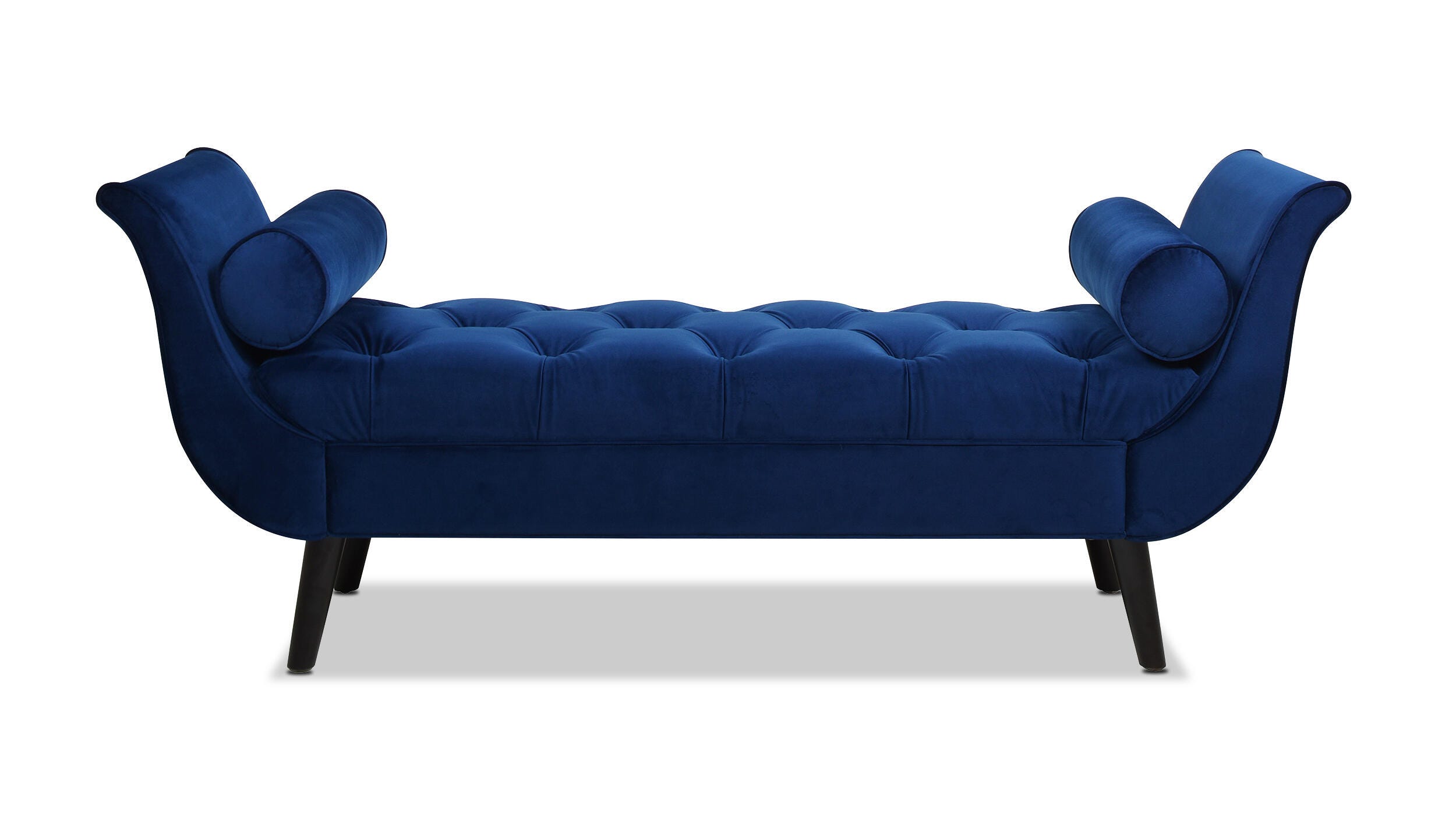 Jennifer Taylor Home Alma Tufted Flared Arm Entryway Bench, Navy Blue, large