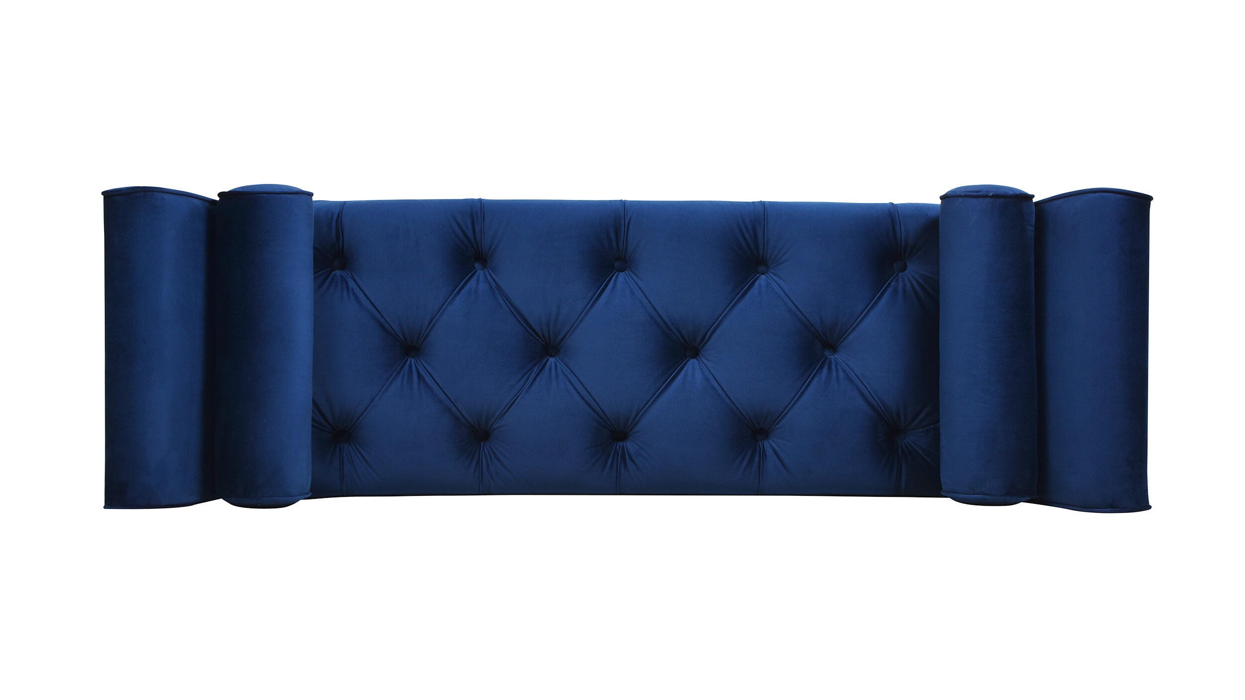 Jennifer Taylor Home Alma Tufted Flared Arm Entryway Bench, Navy Blue, large