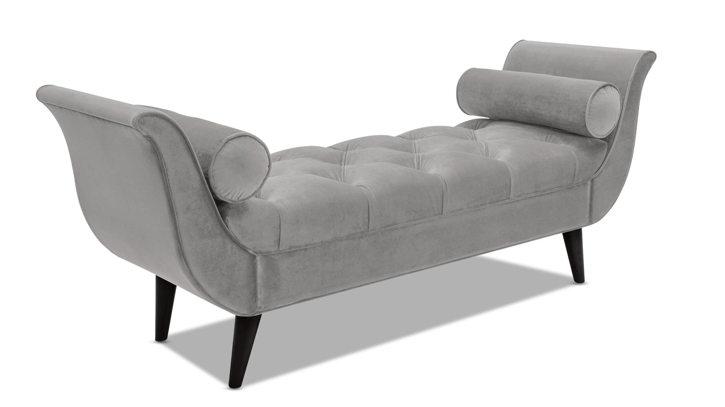 Jennifer Taylor Home Alma Tufted Flared Arm Entryway Bench, Opal Gray, large