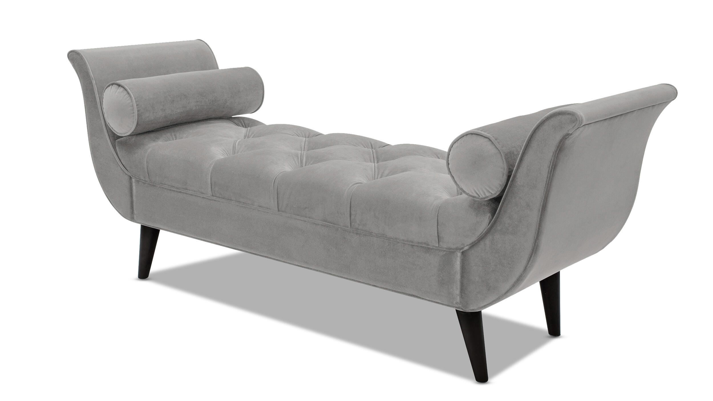 Jennifer Taylor Home Alma Tufted Flared Arm Entryway Bench, Opal Gray, large