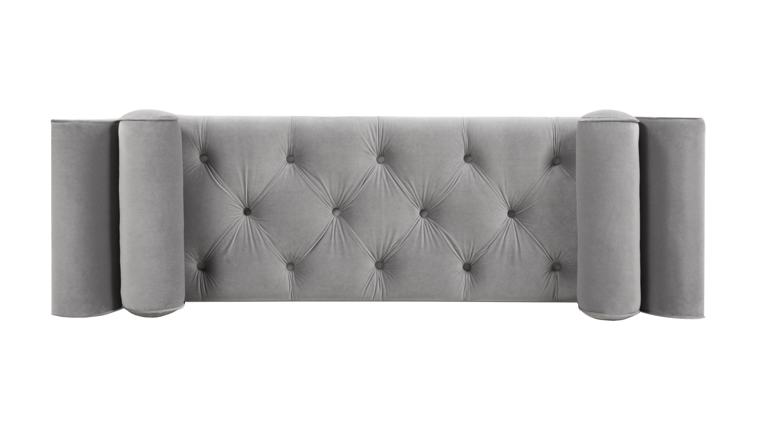 Jennifer Taylor Home Alma Tufted Flared Arm Entryway Bench, Opal Gray, large