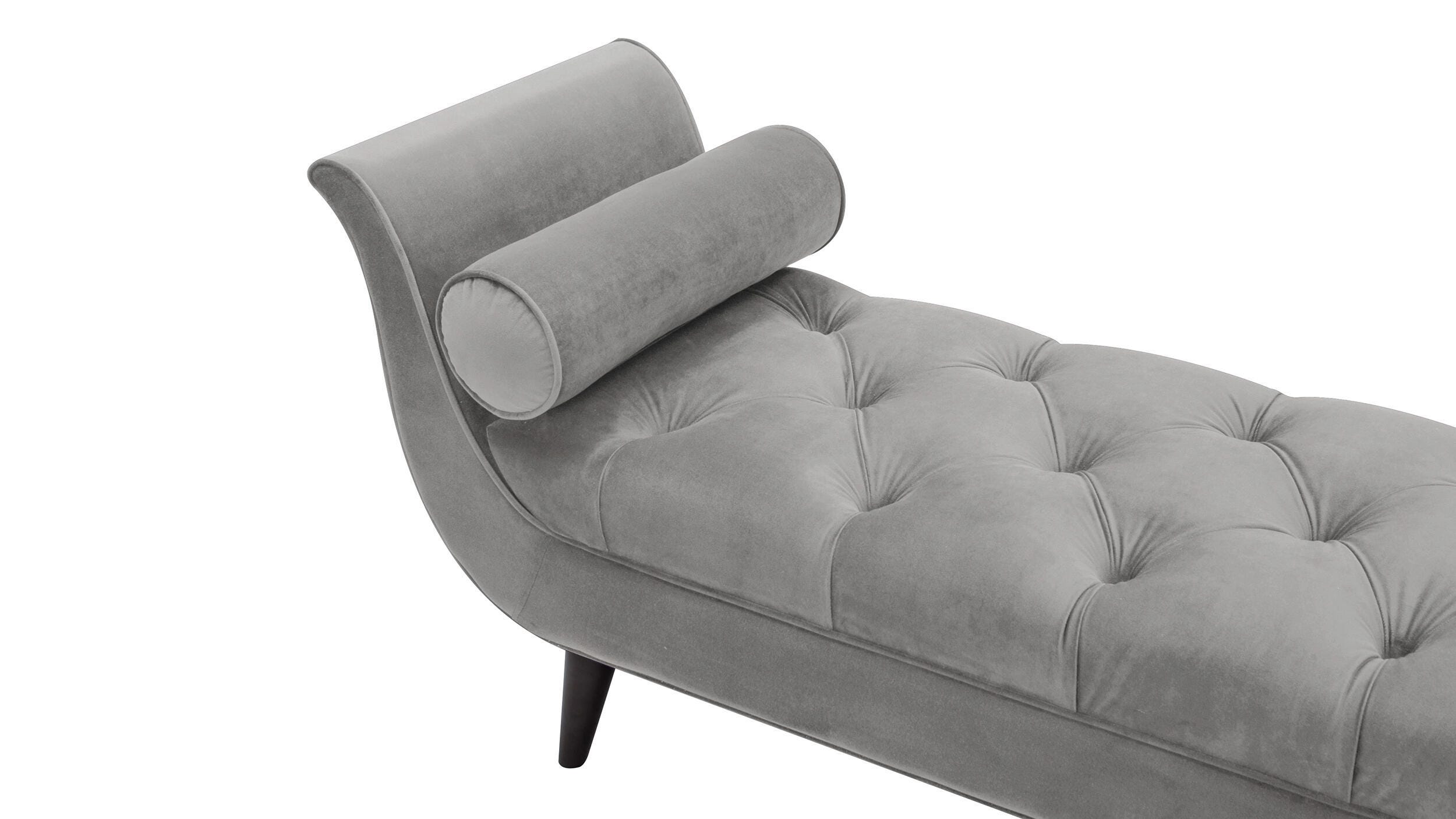 Jennifer Taylor Home Alma Tufted Flared Arm Entryway Bench, Opal Gray, large