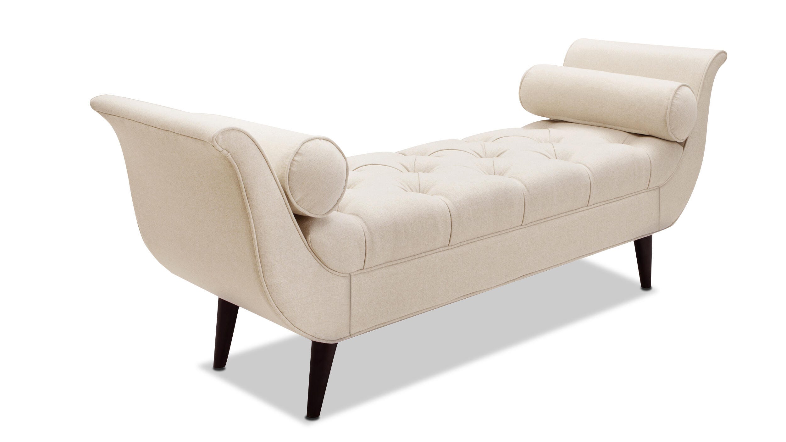 Jennifer Taylor Home Alma Tufted Flared Arm Entryway Bench, Sky Neutral Beige, large