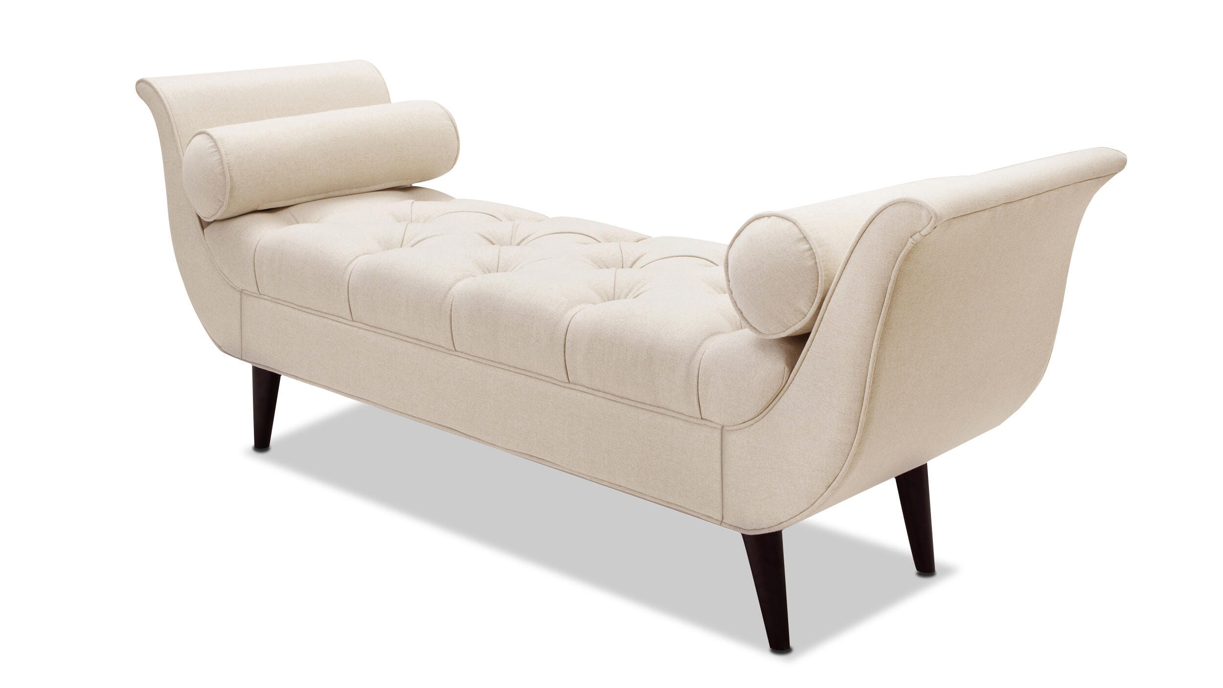 Jennifer Taylor Home Alma Tufted Flared Arm Entryway Bench, Sky Neutral Beige, large