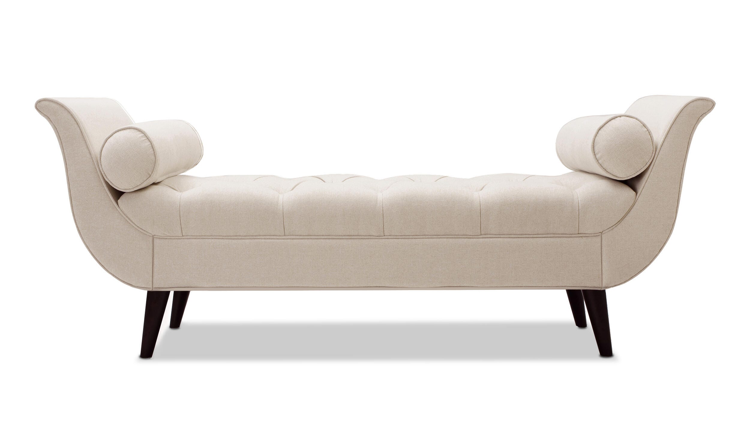 Jennifer Taylor Home Alma Tufted Flared Arm Entryway Bench, Sky Neutral Beige, large