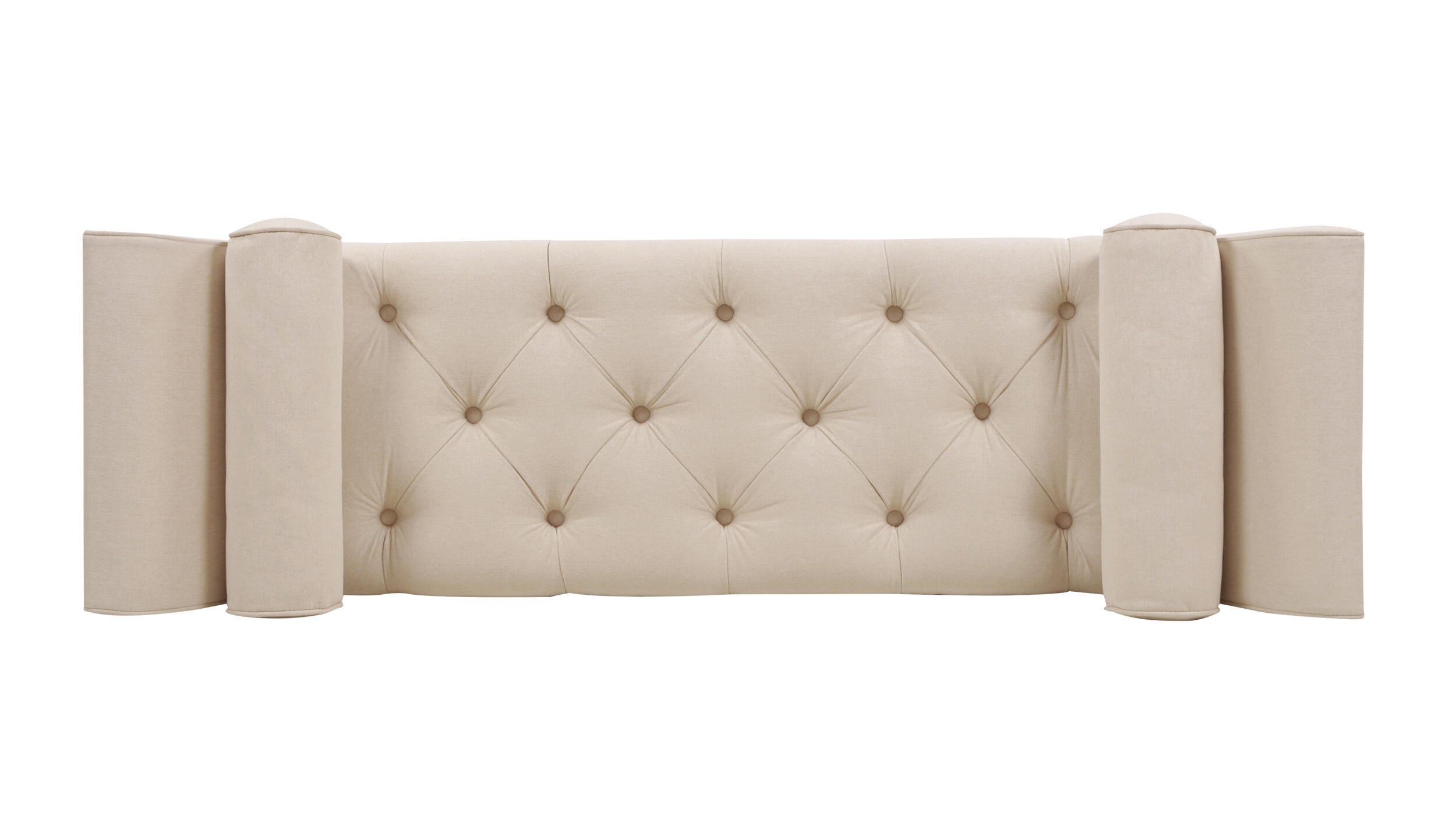 Jennifer Taylor Home Alma Tufted Flared Arm Entryway Bench, Sky Neutral Beige, large